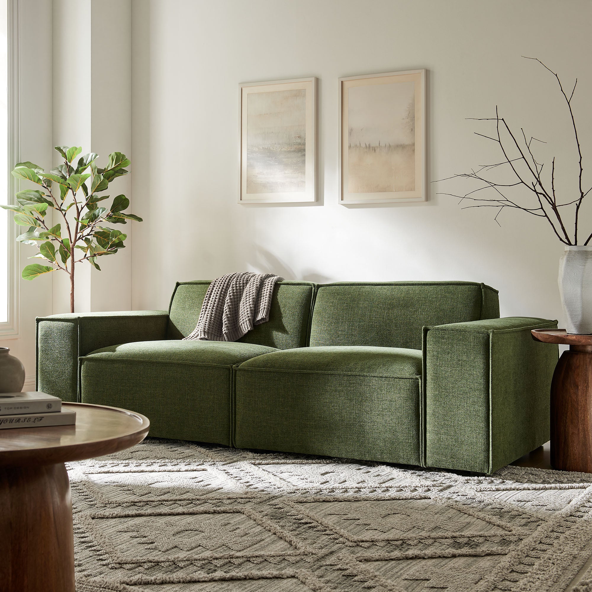 Modway EEI-7403 Restore 2-Piece Performance Fabric Upholstered Modular Loveseat