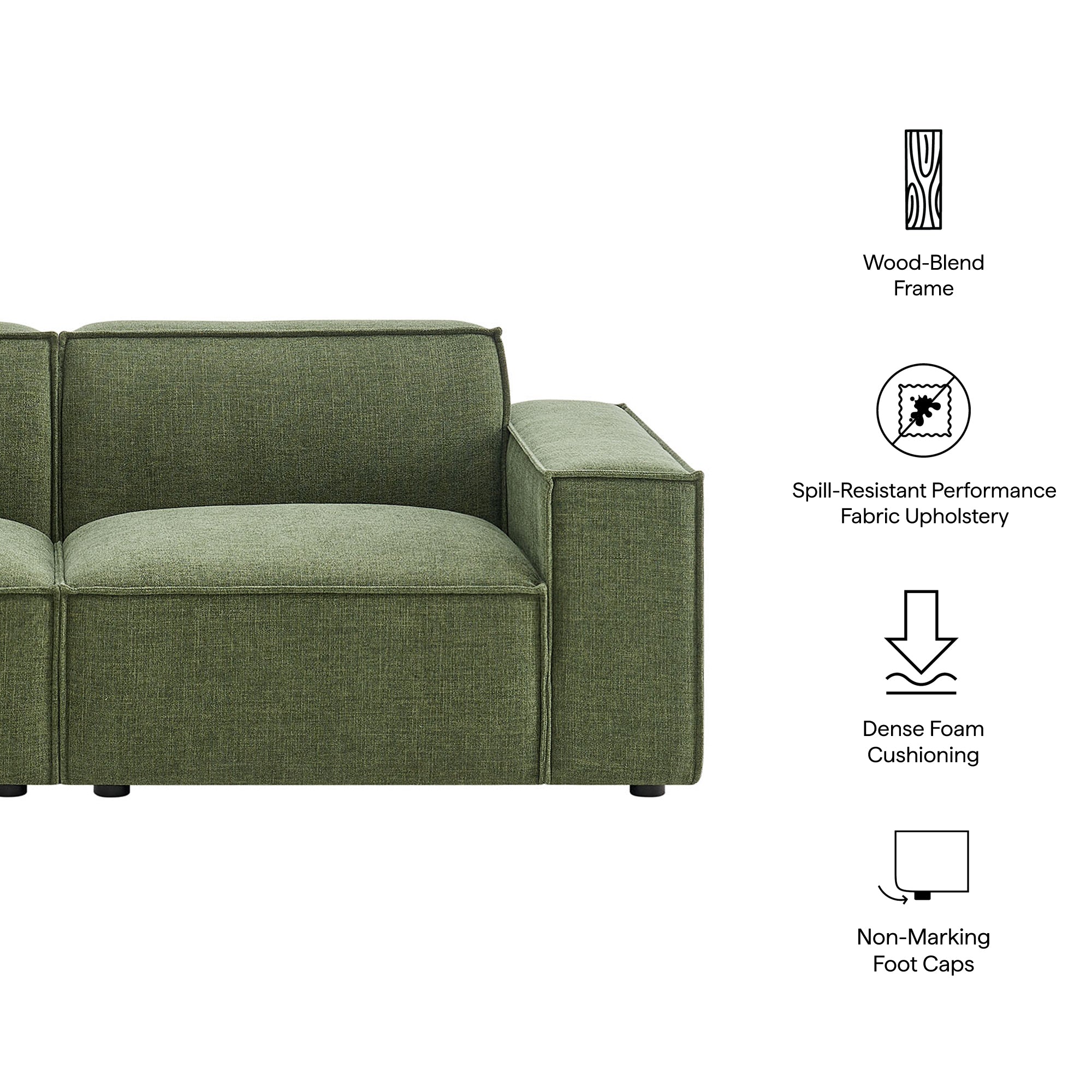 Modway EEI-7403 Restore 2-Piece Performance Fabric Upholstered Modular Loveseat