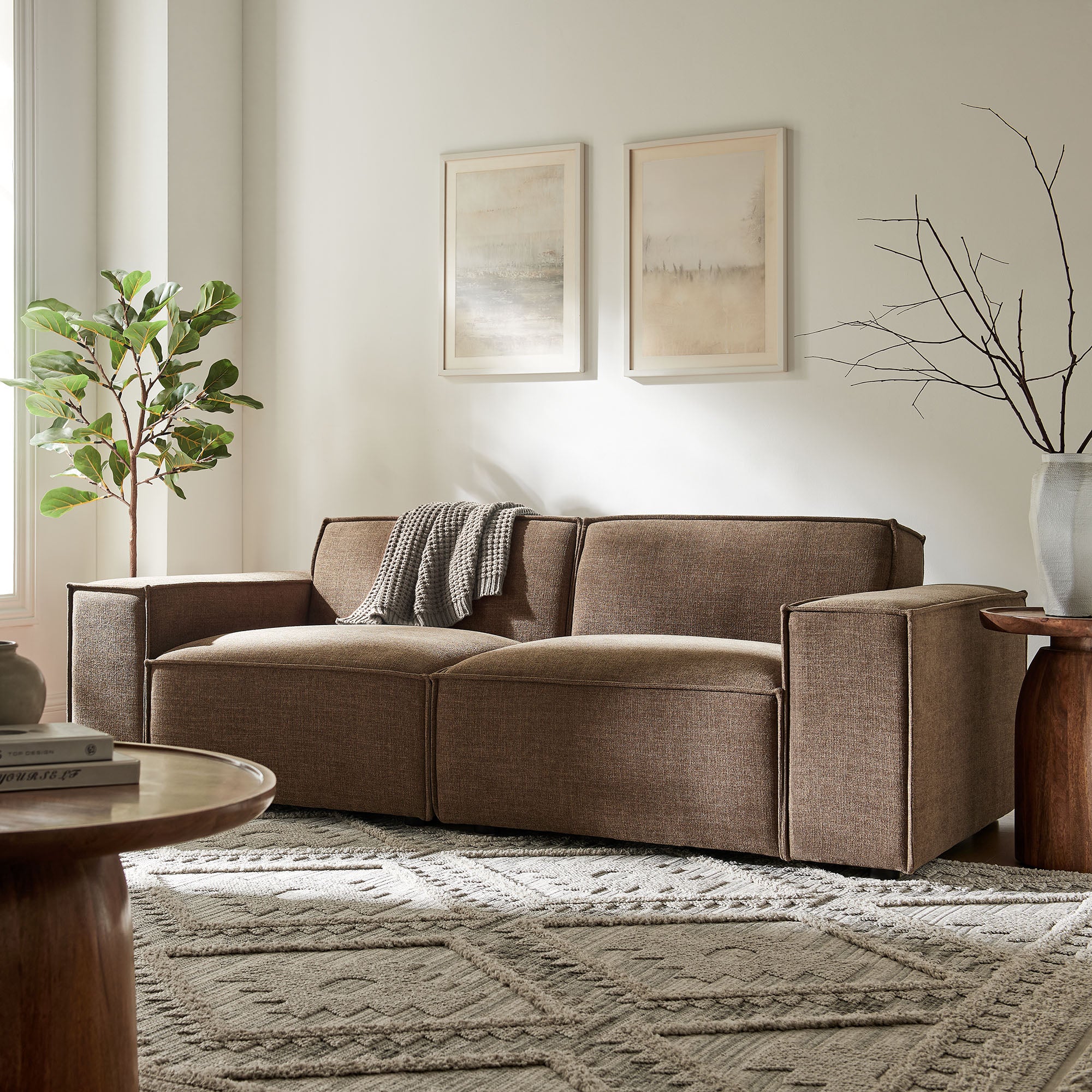 Modway EEI-7403 Restore 2-Piece Performance Fabric Upholstered Modular Loveseat