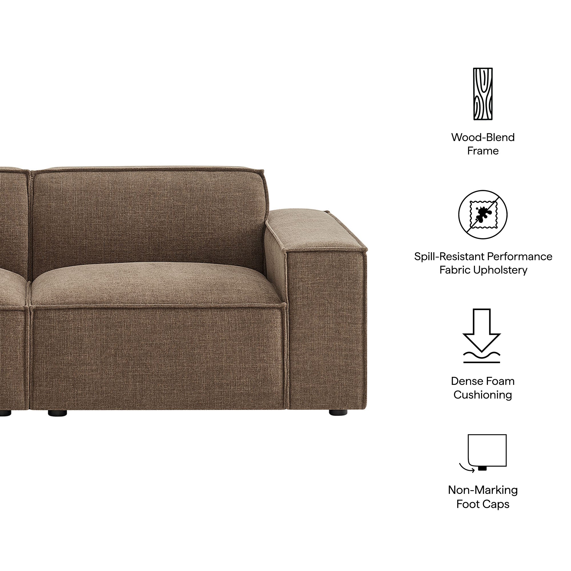 Modway EEI-7403 Restore 2-Piece Performance Fabric Upholstered Modular Loveseat