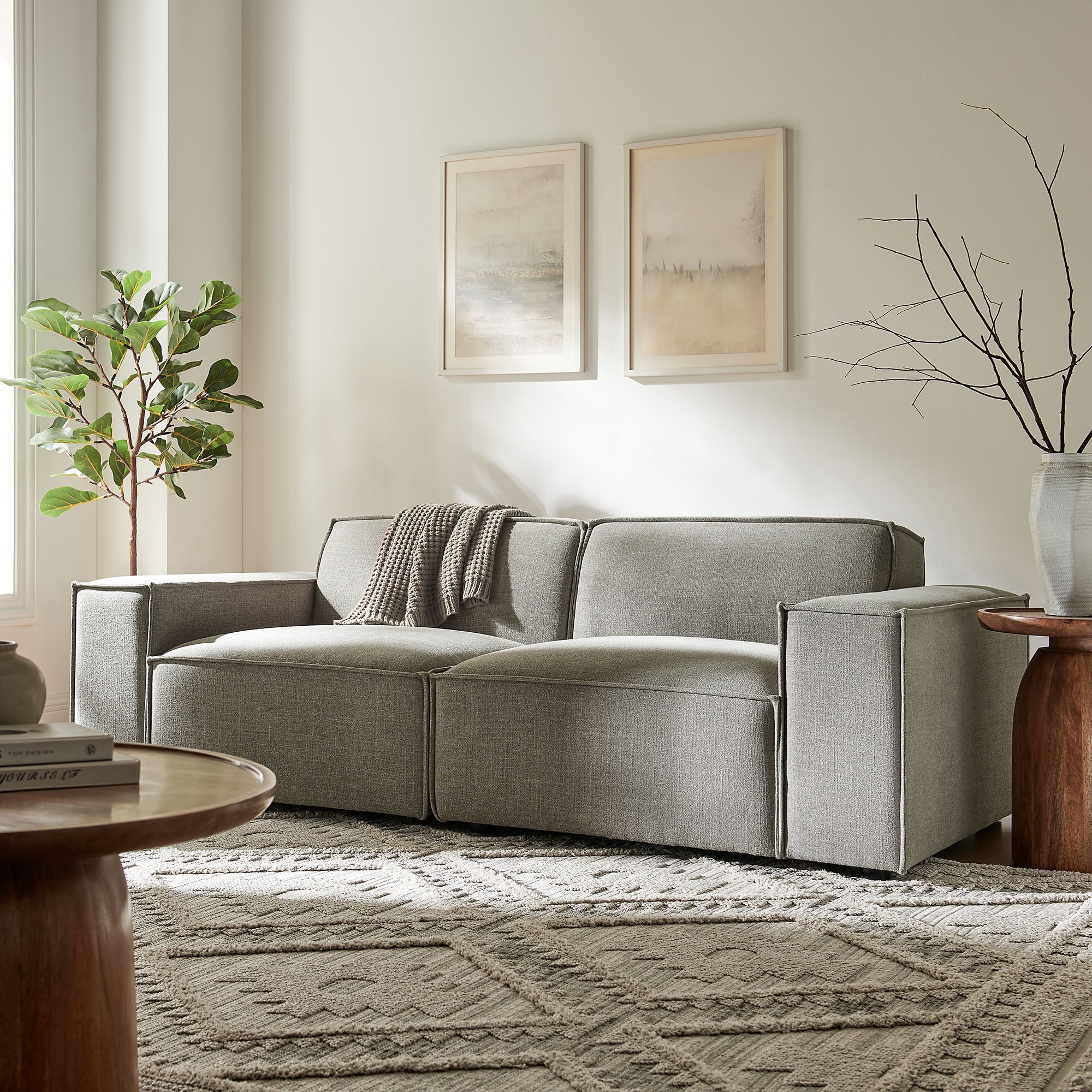 Modway EEI-7403 Restore 2-Piece Performance Fabric Upholstered Modular Loveseat