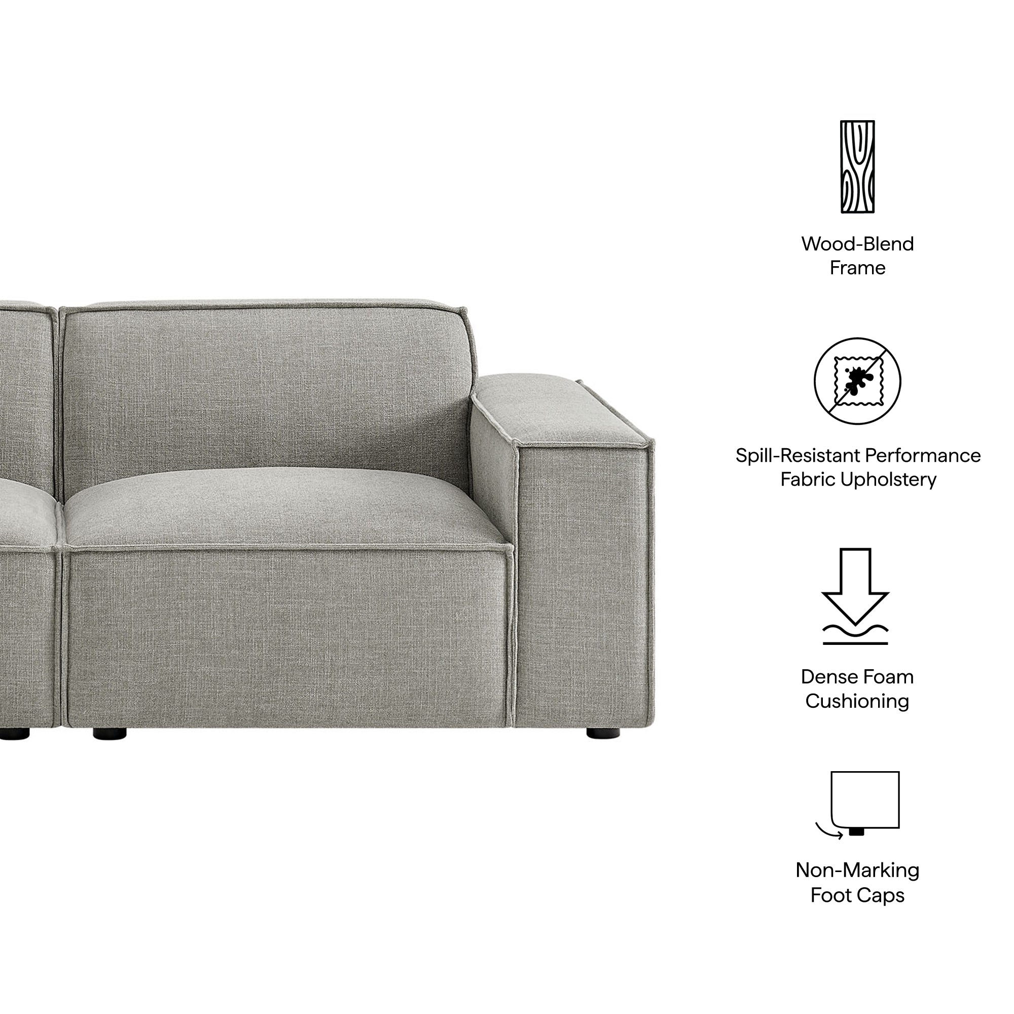Modway EEI-7403 Restore 2-Piece Performance Fabric Upholstered Modular Loveseat