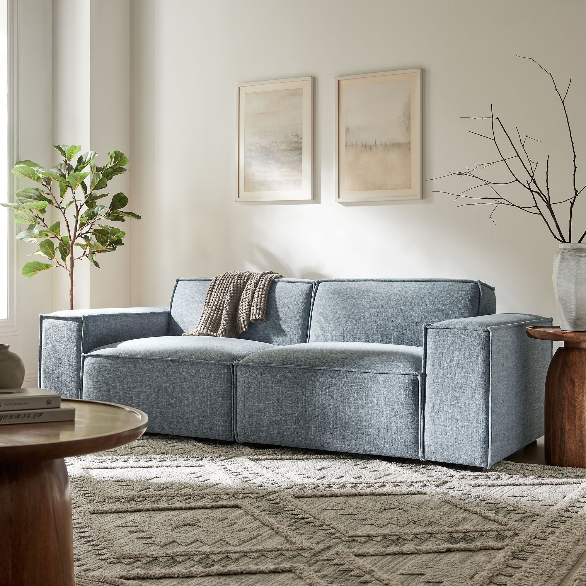 Modway EEI-7403 Restore 2-Piece Performance Fabric Upholstered Modular Loveseat