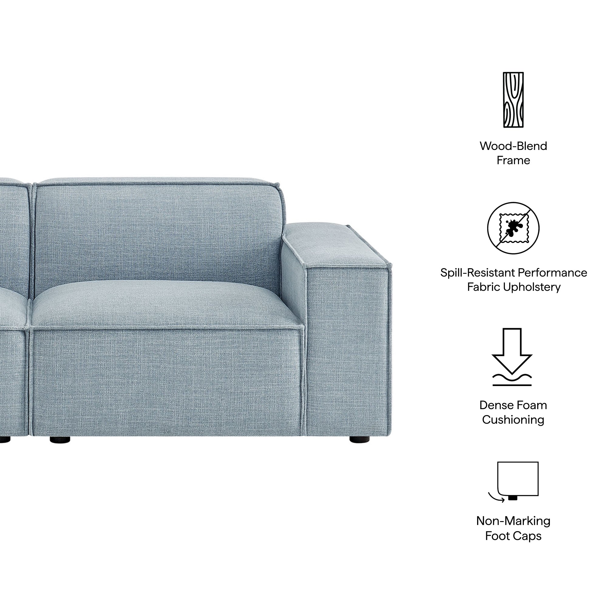 Modway EEI-7403 Restore 2-Piece Performance Fabric Upholstered Modular Loveseat