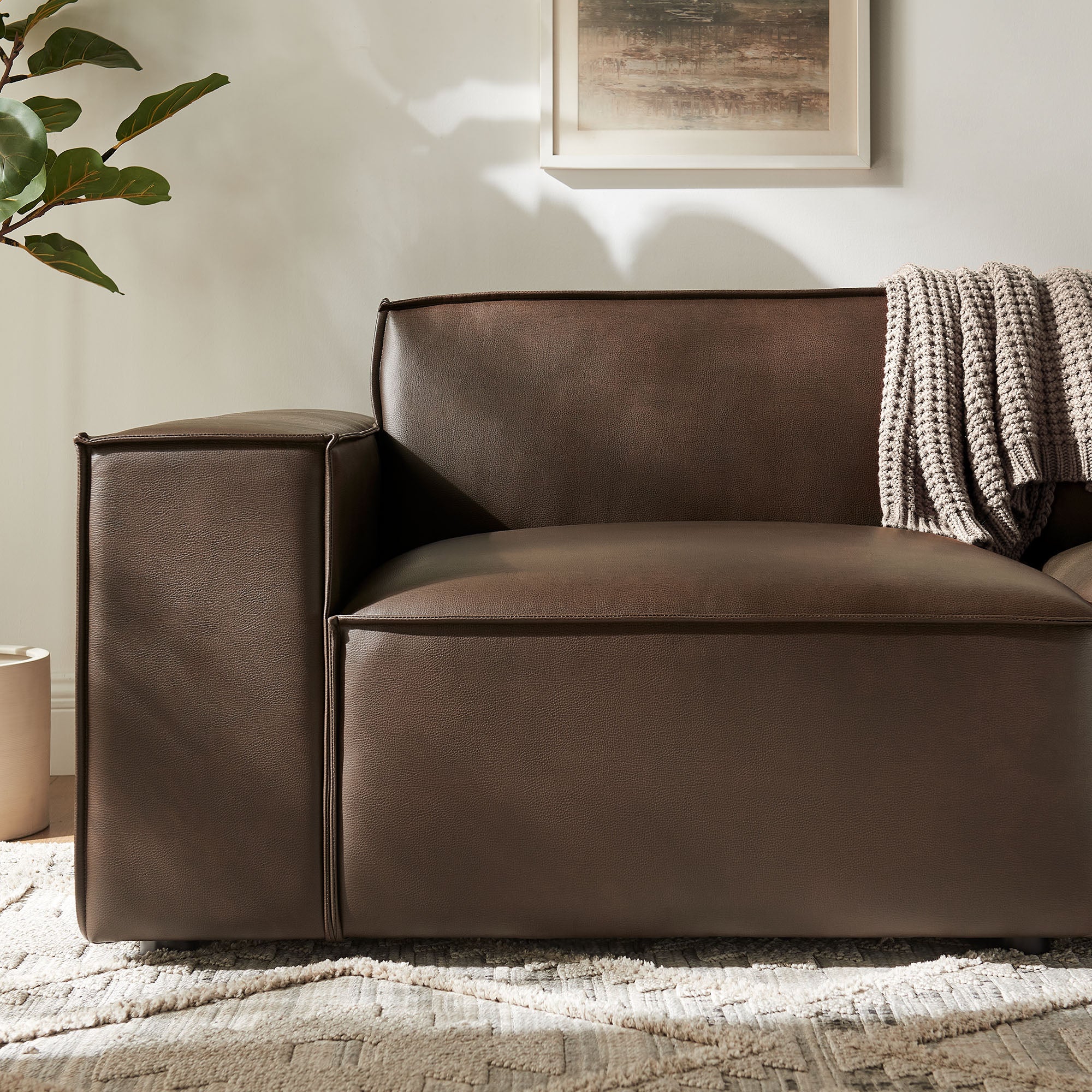 Modway EEI-7404 Restore 2-Piece Vegan Leather Modular Loveseat