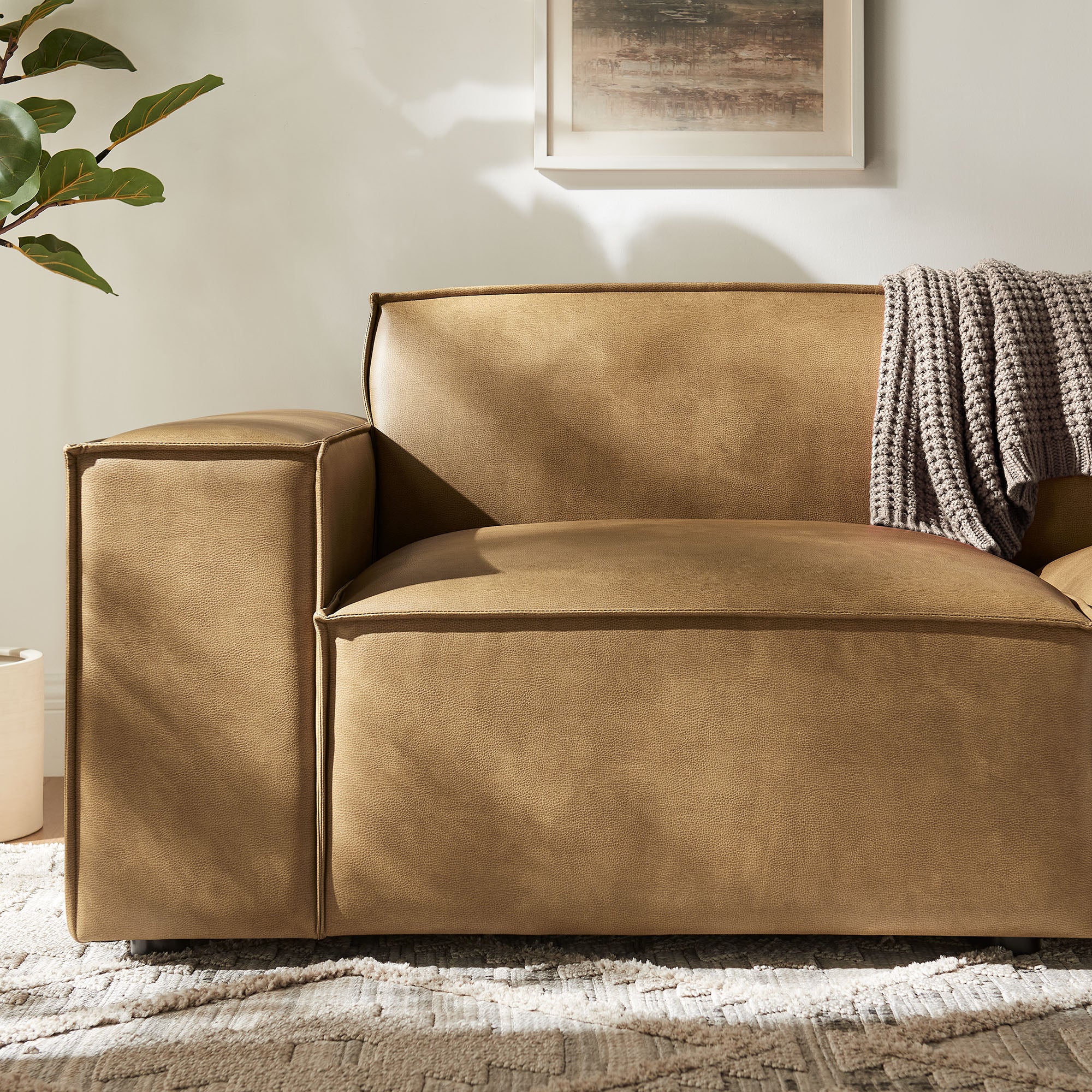 Modway EEI-7404 Restore 2-Piece Vegan Leather Modular Loveseat