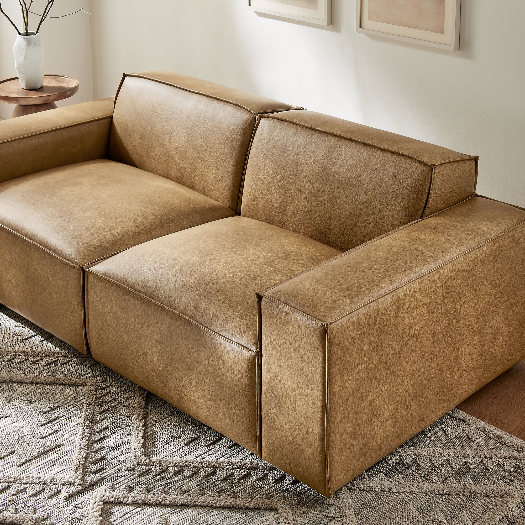 Modway EEI-7404 Restore 2-Piece Vegan Leather Modular Loveseat