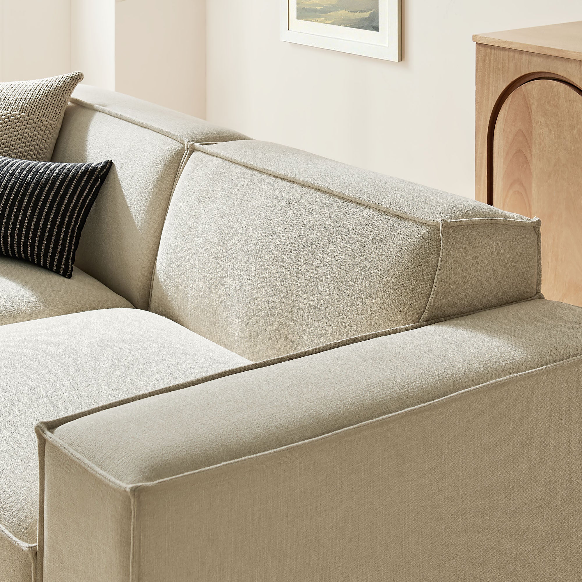 Modway EEI-7405 Restore 3-Piece Performance Fabric Upholstered Modular Loveseat with Ottoman