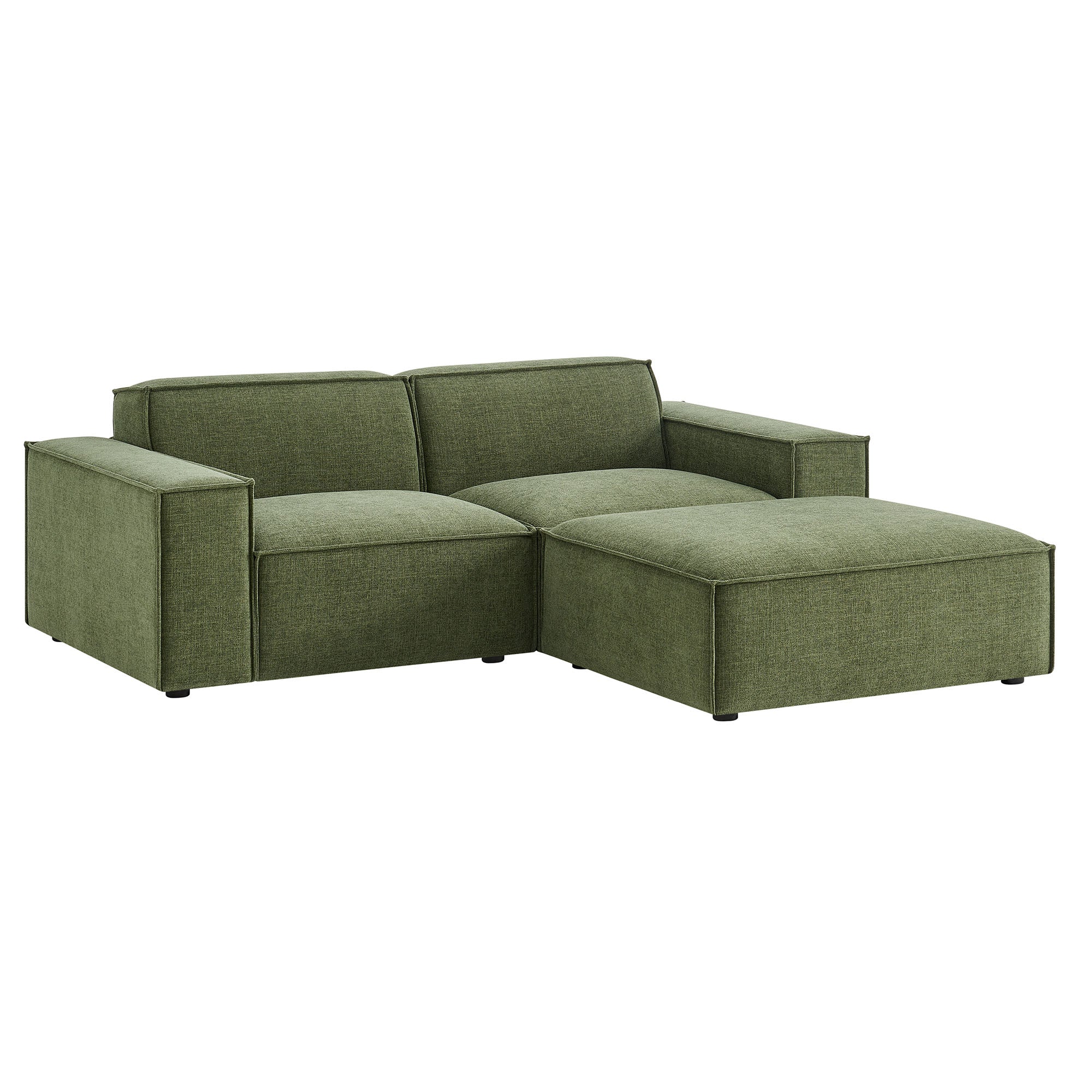 Modway EEI-7405 Restore 3-Piece Performance Fabric Upholstered Modular Loveseat with Ottoman