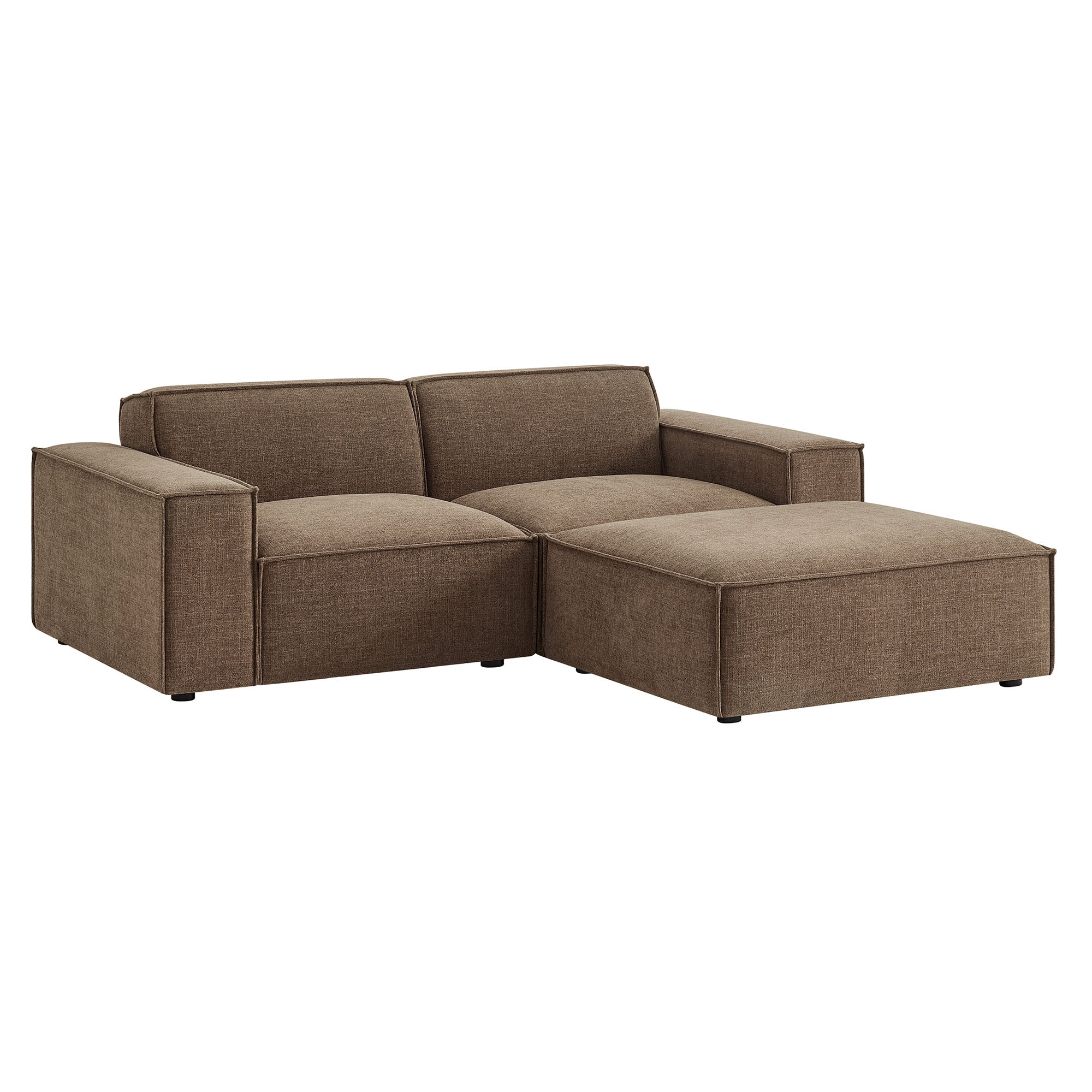 Modway EEI-7405 Restore 3-Piece Performance Fabric Upholstered Modular Loveseat with Ottoman