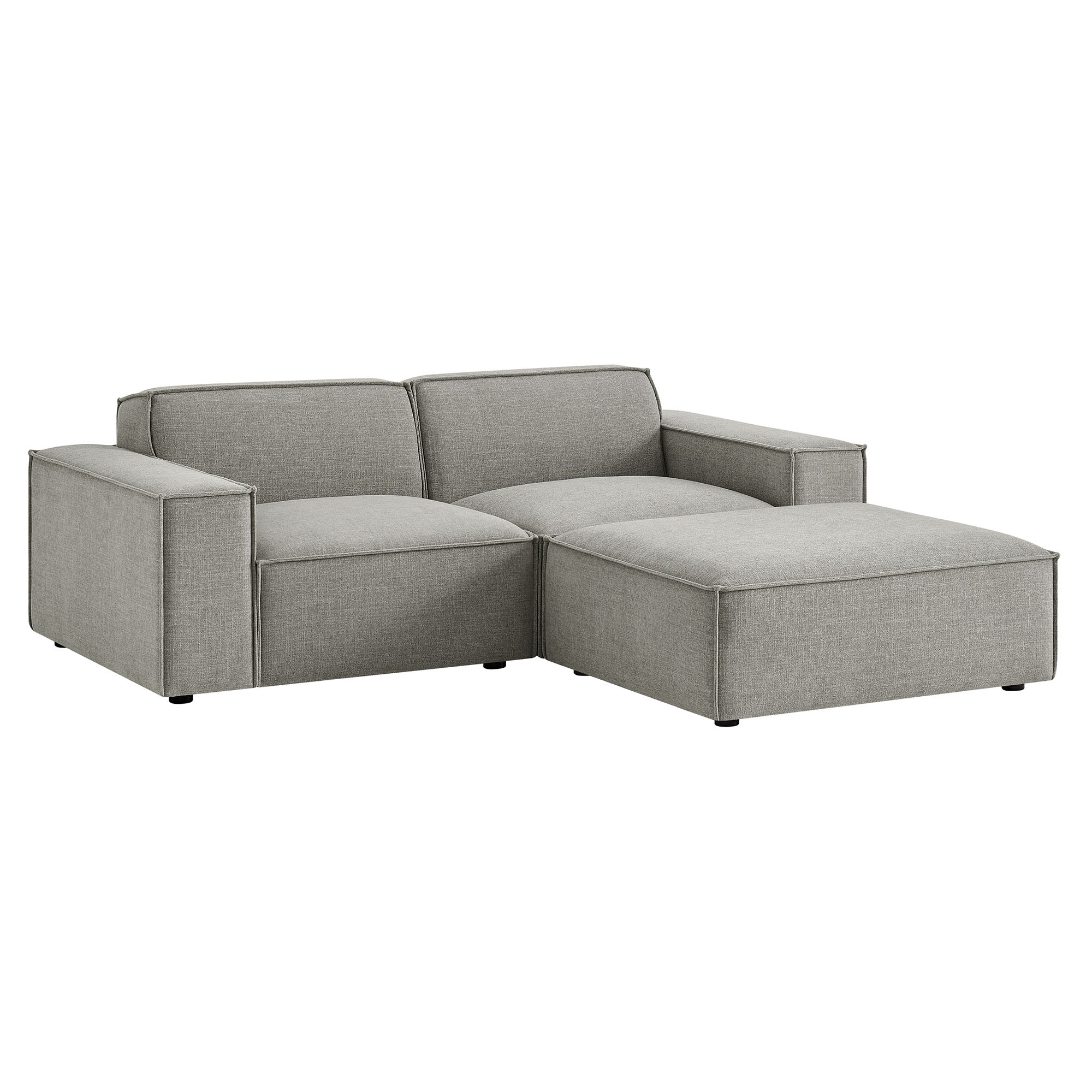 Modway EEI-7405 Restore 3-Piece Performance Fabric Upholstered Modular Loveseat with Ottoman
