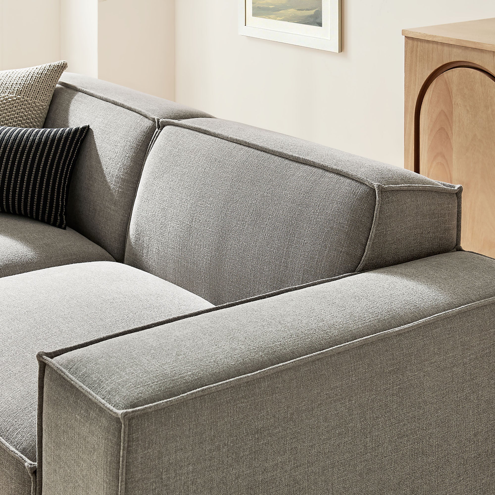 Modway EEI-7405 Restore 3-Piece Performance Fabric Upholstered Modular Loveseat with Ottoman