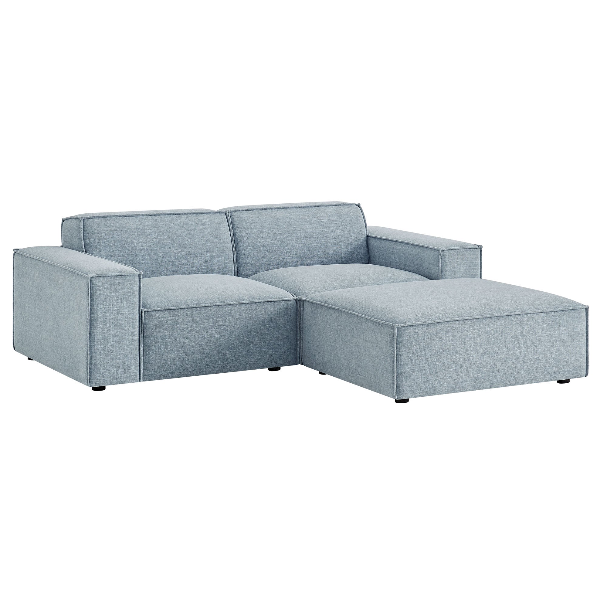 Modway EEI-7405 Restore 3-Piece Performance Fabric Upholstered Modular Loveseat with Ottoman