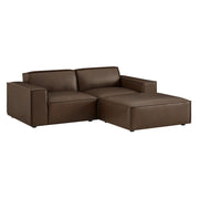 Modway EEI-7406 Restore 3-Piece Vegan Leather Modular Loveseat with Ottoman