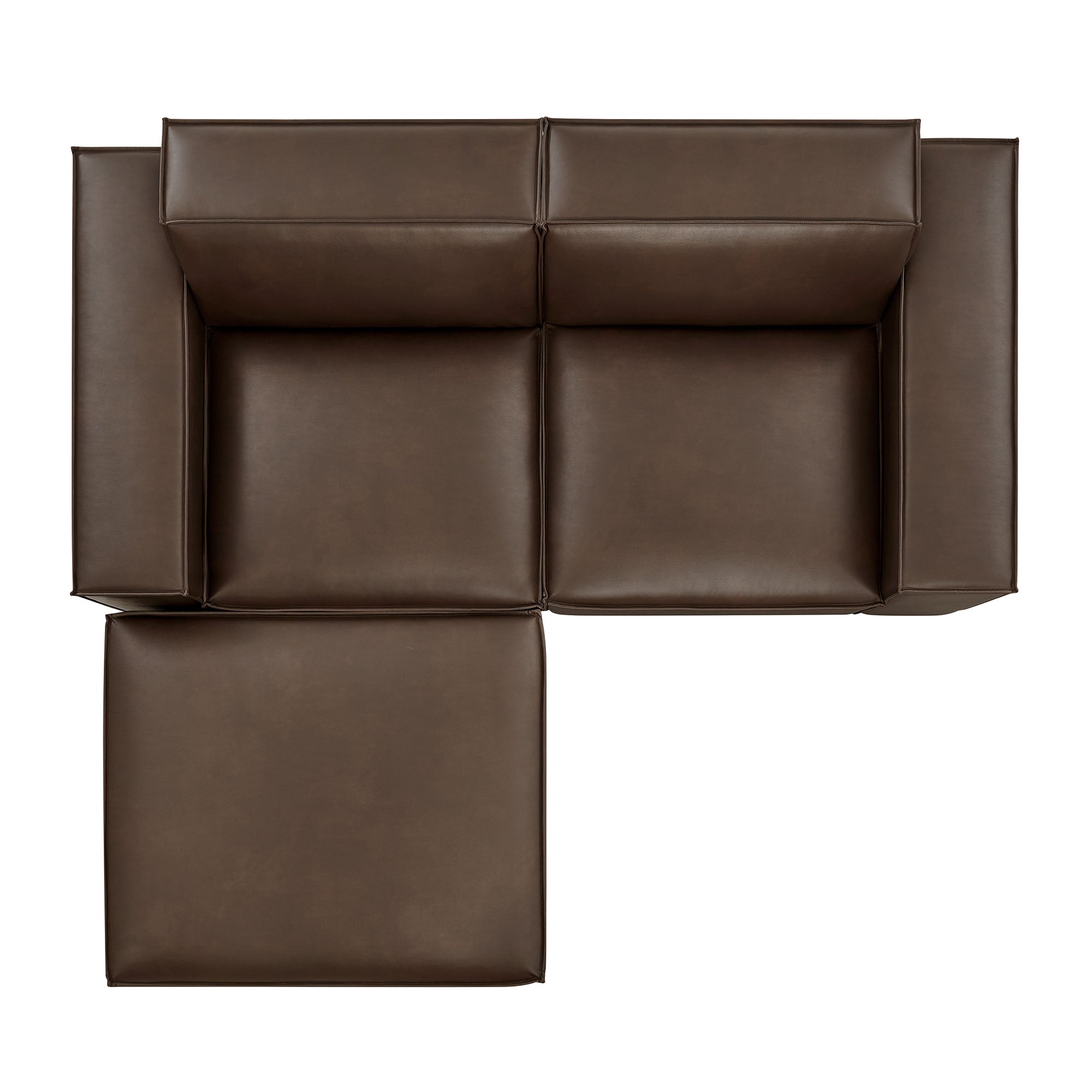 Modway EEI-7406 Restore 3-Piece Vegan Leather Modular Loveseat with Ottoman