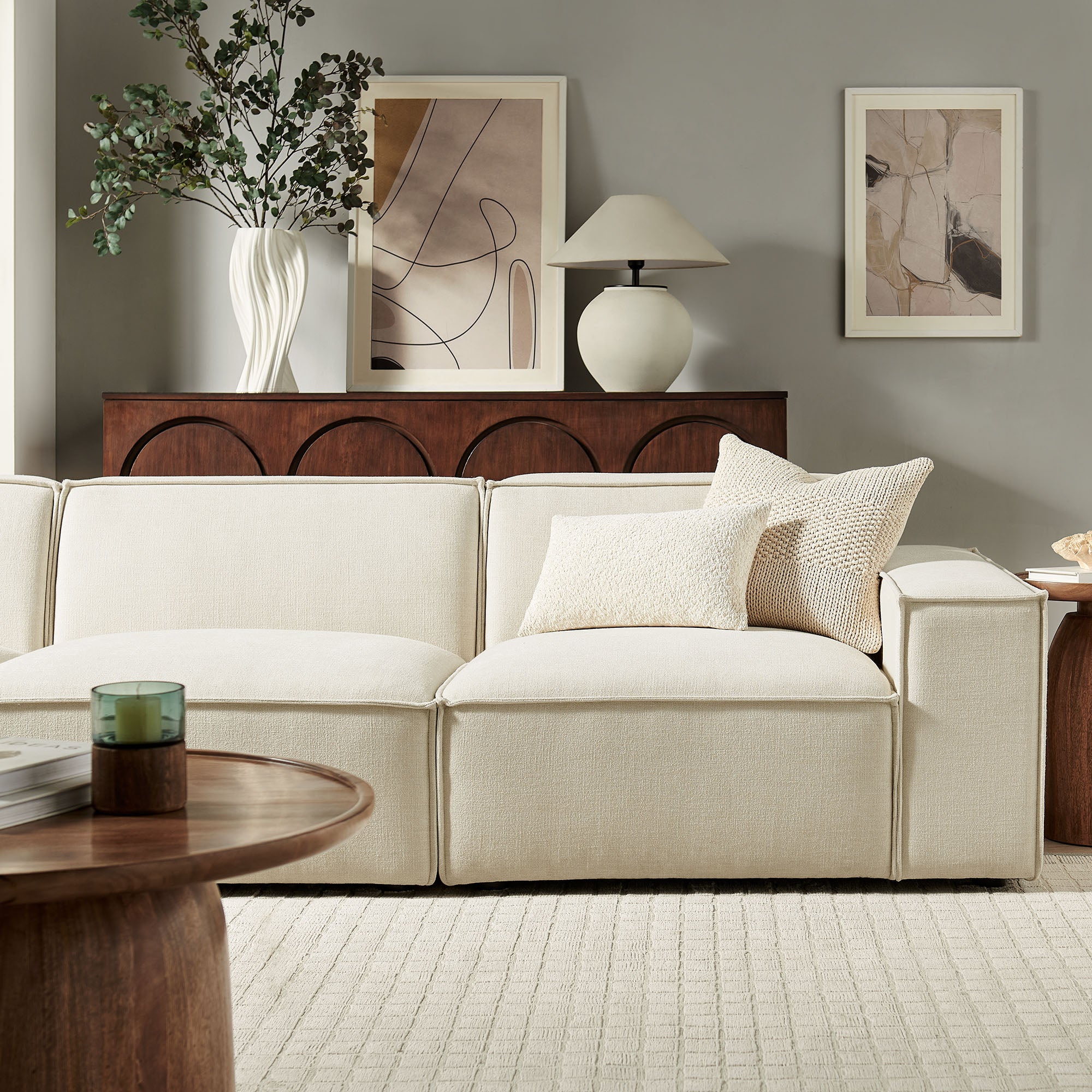 Modway EEI-7407 Restore 3-Piece Performance Fabric Upholstered Modular Sofa Set