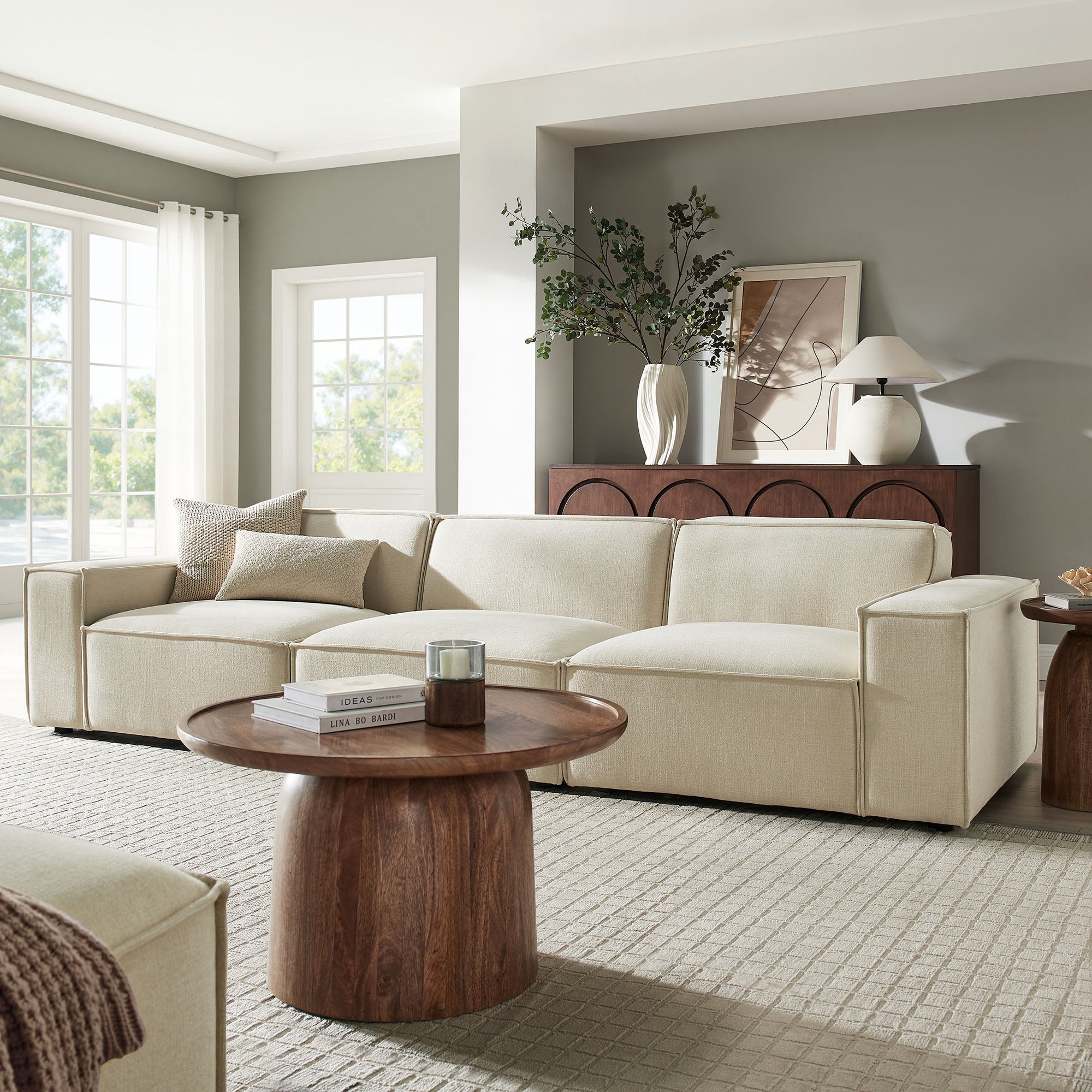 Modway EEI-7407 Restore 3-Piece Performance Fabric Upholstered Modular Sofa Set