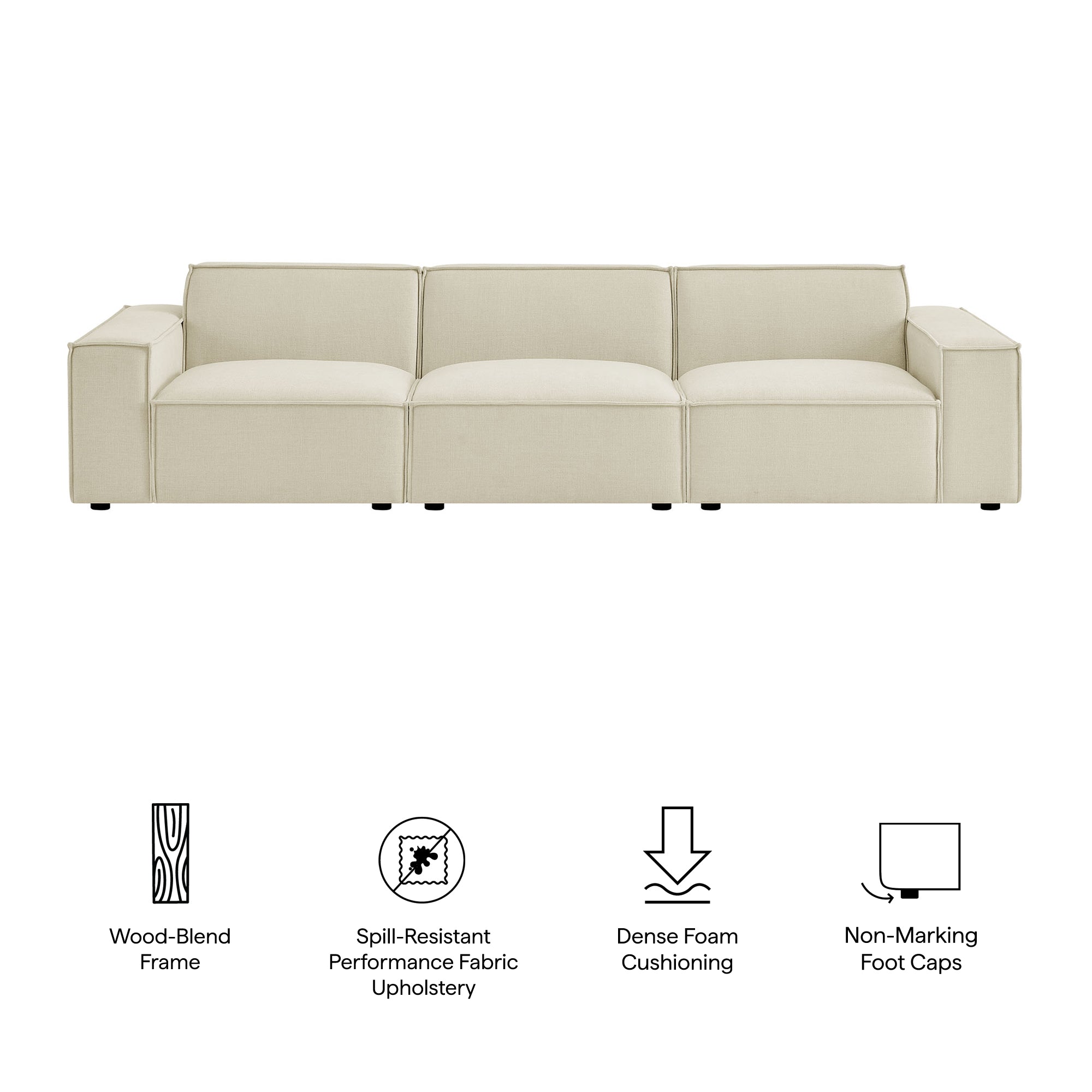 Modway EEI-7407 Restore 3-Piece Performance Fabric Upholstered Modular Sofa Set
