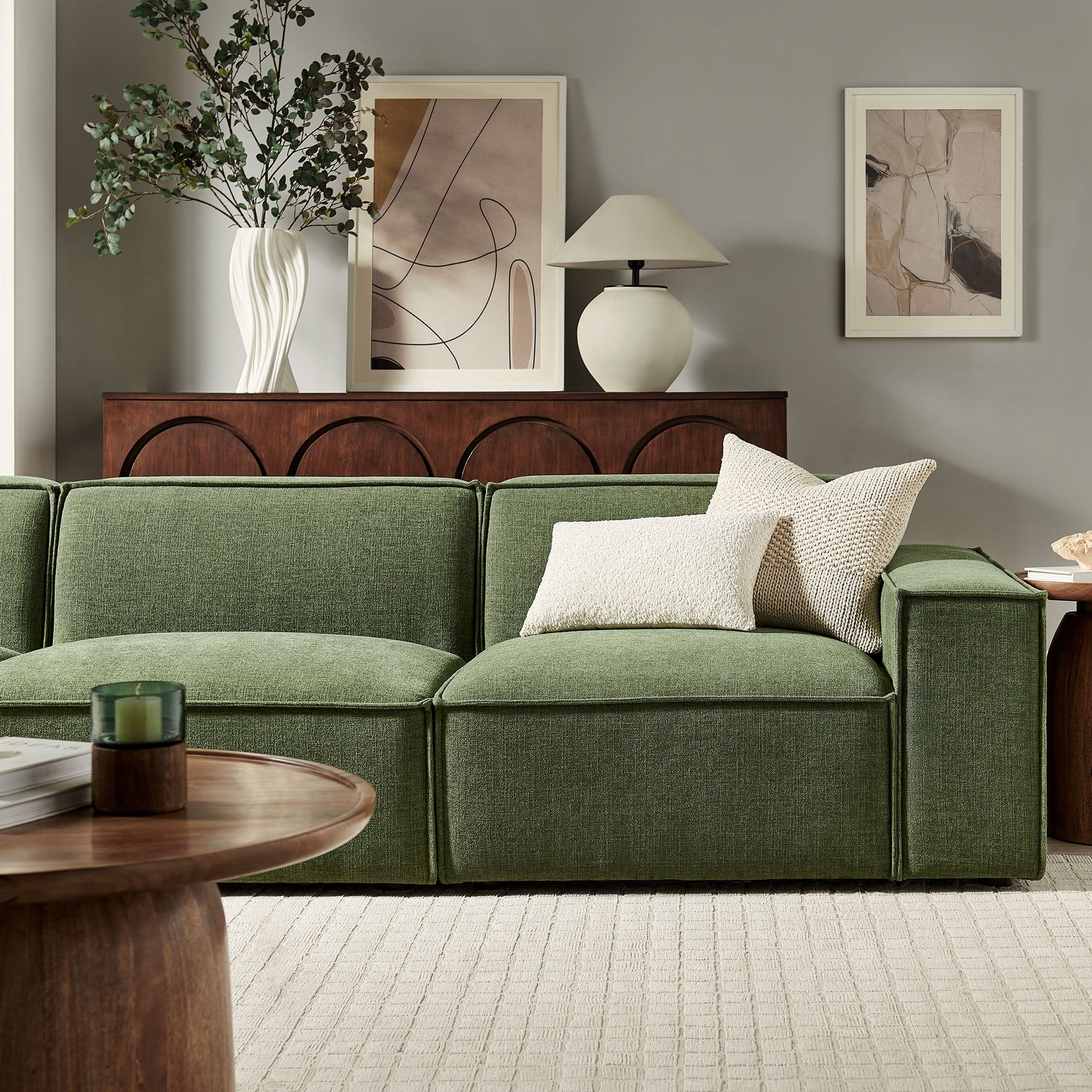 Modway EEI-7407 Restore 3-Piece Performance Fabric Upholstered Modular Sofa Set