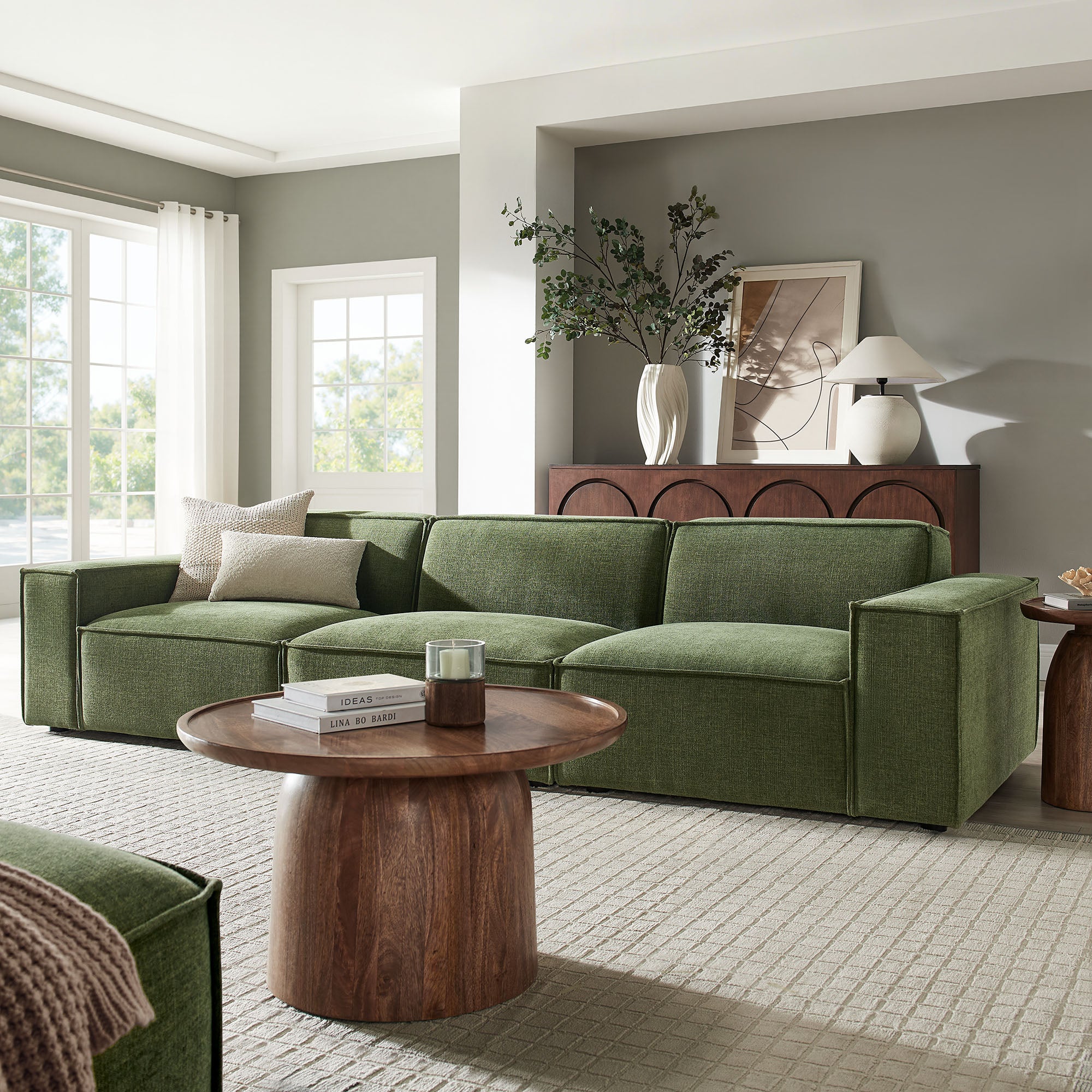Modway EEI-7407 Restore 3-Piece Performance Fabric Upholstered Modular Sofa Set