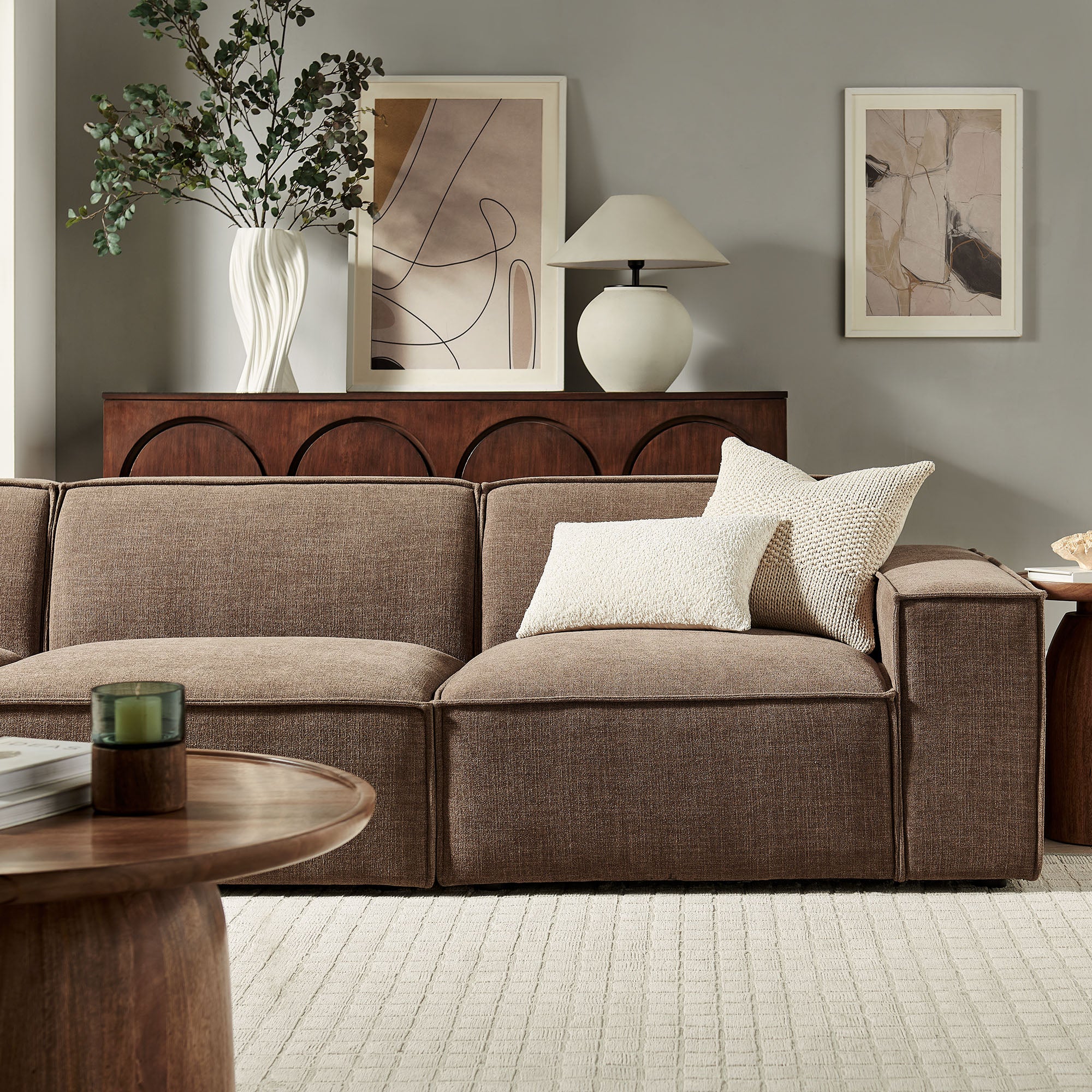 Modway EEI-7407 Restore 3-Piece Performance Fabric Upholstered Modular Sofa Set