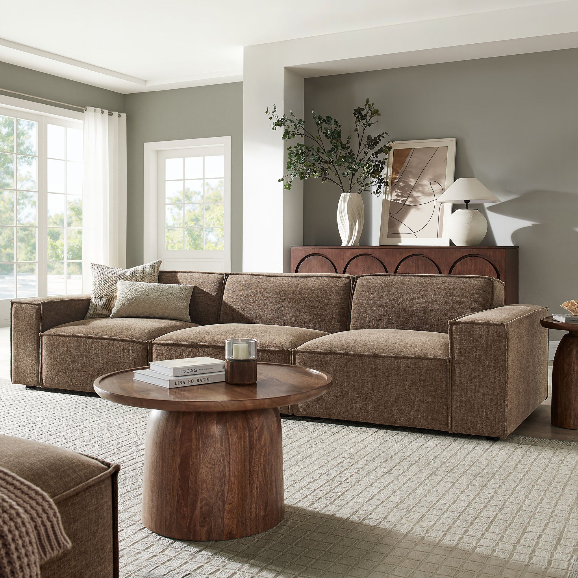 Modway EEI-7407 Restore 3-Piece Performance Fabric Upholstered Modular Sofa Set