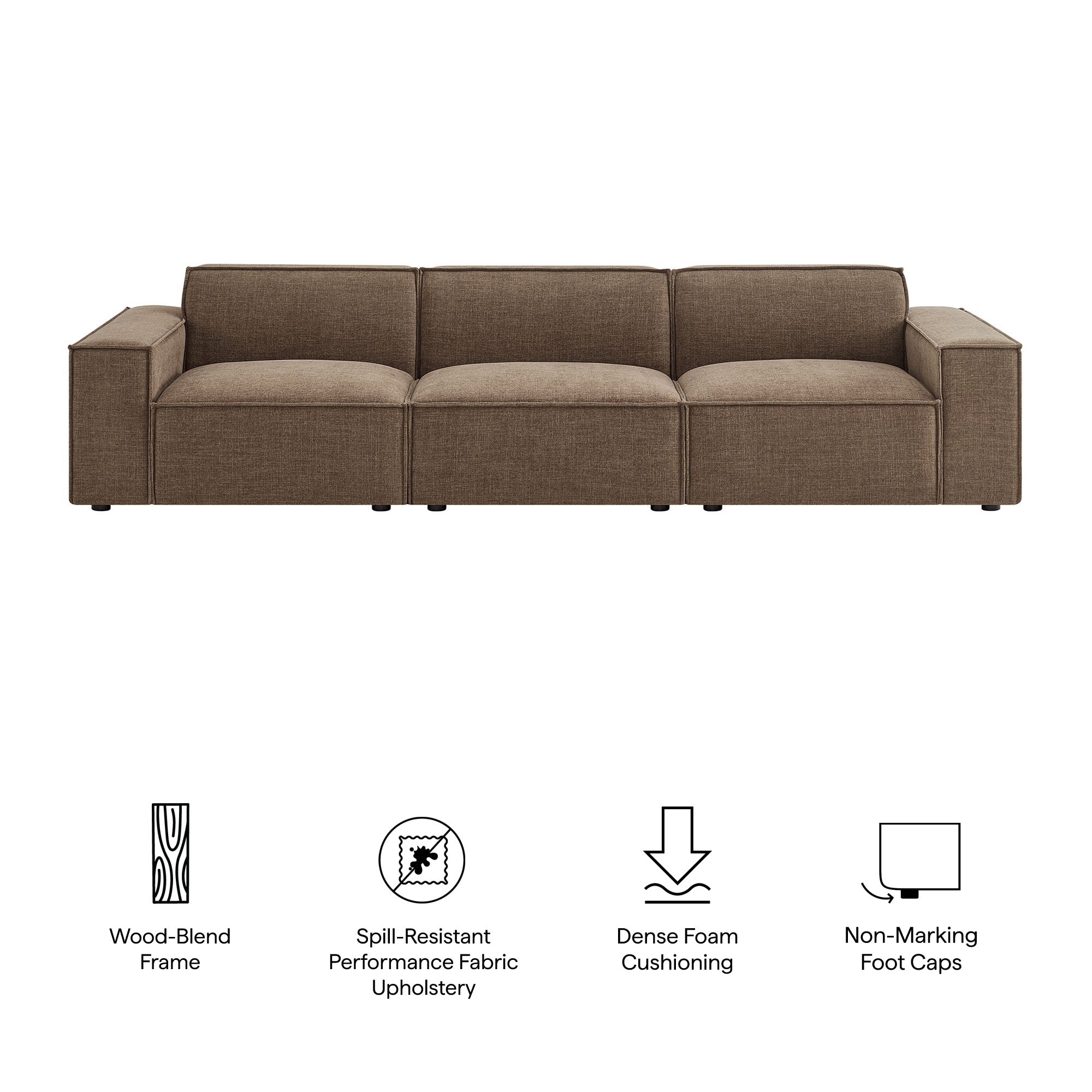 Modway EEI-7407 Restore 3-Piece Performance Fabric Upholstered Modular Sofa Set