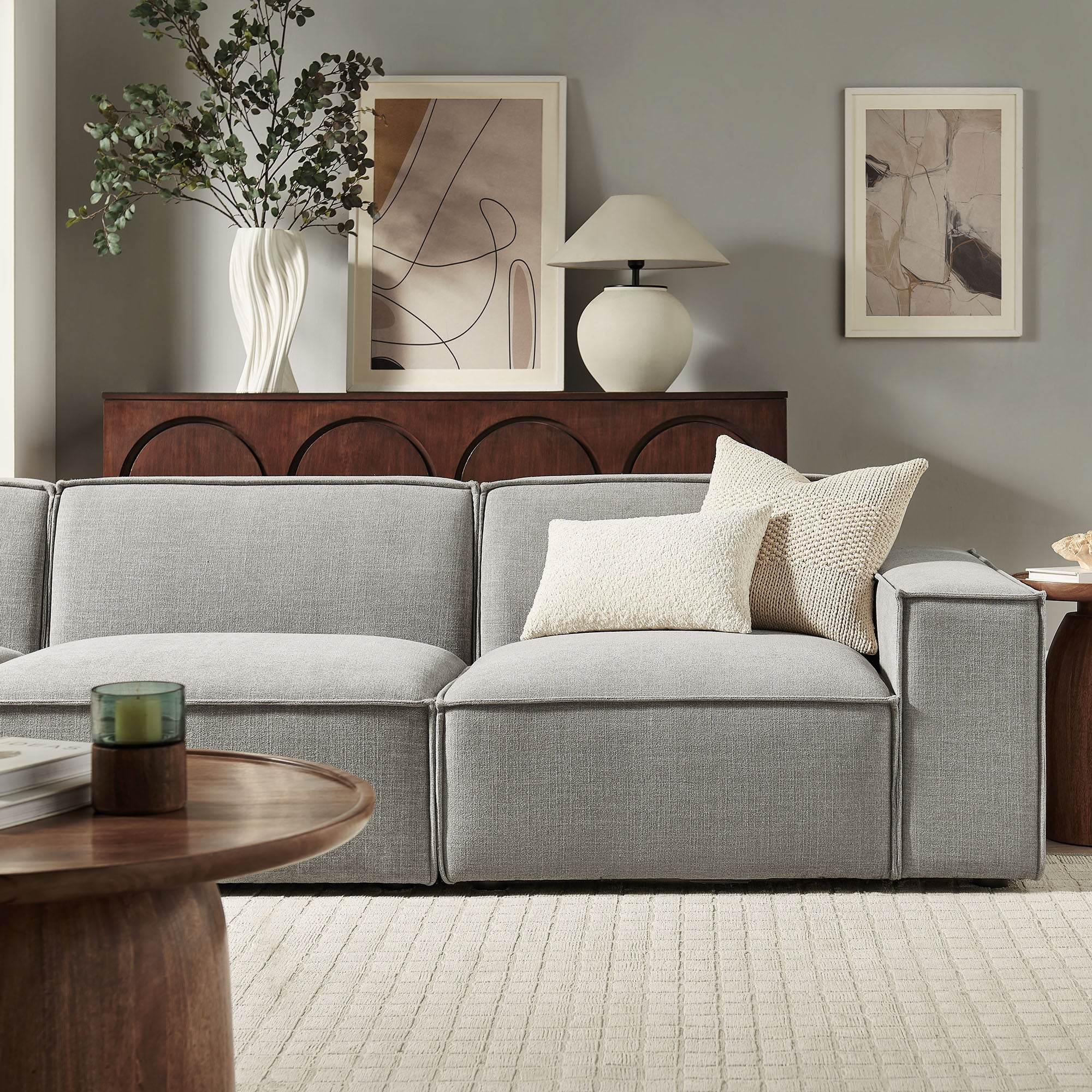 Modway EEI-7407 Restore 3-Piece Performance Fabric Upholstered Modular Sofa Set