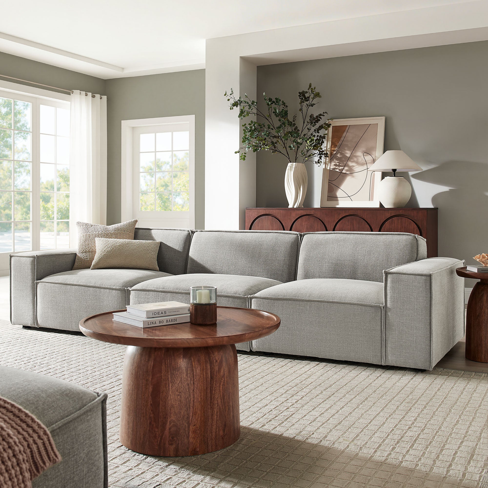 Modway EEI-7407 Restore 3-Piece Performance Fabric Upholstered Modular Sofa Set