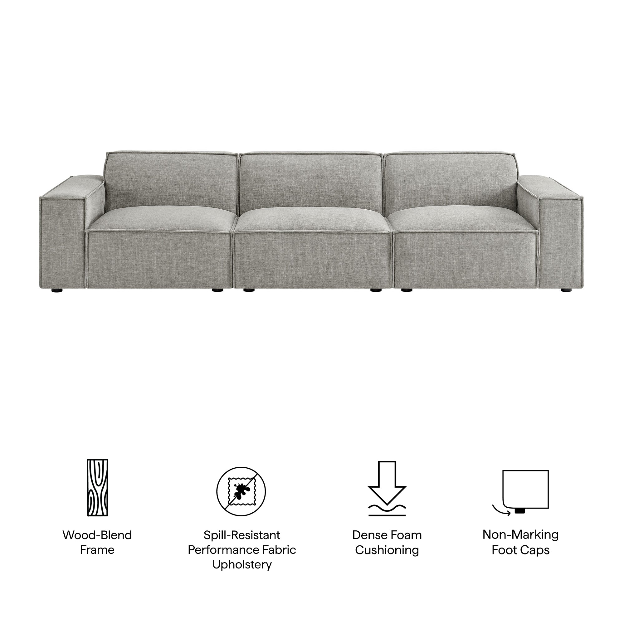 Modway EEI-7407 Restore 3-Piece Performance Fabric Upholstered Modular Sofa Set