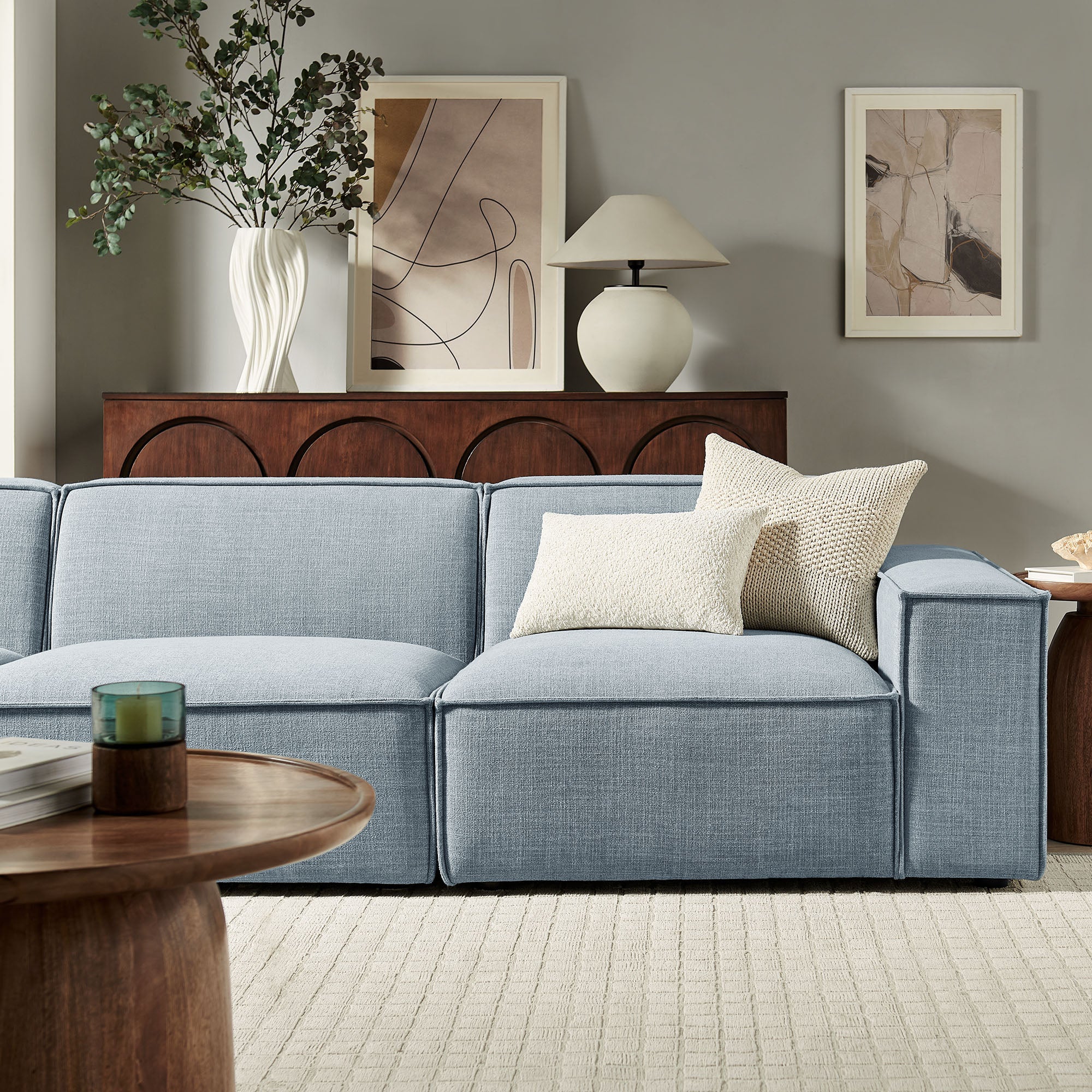 Modway EEI-7407 Restore 3-Piece Performance Fabric Upholstered Modular Sofa Set