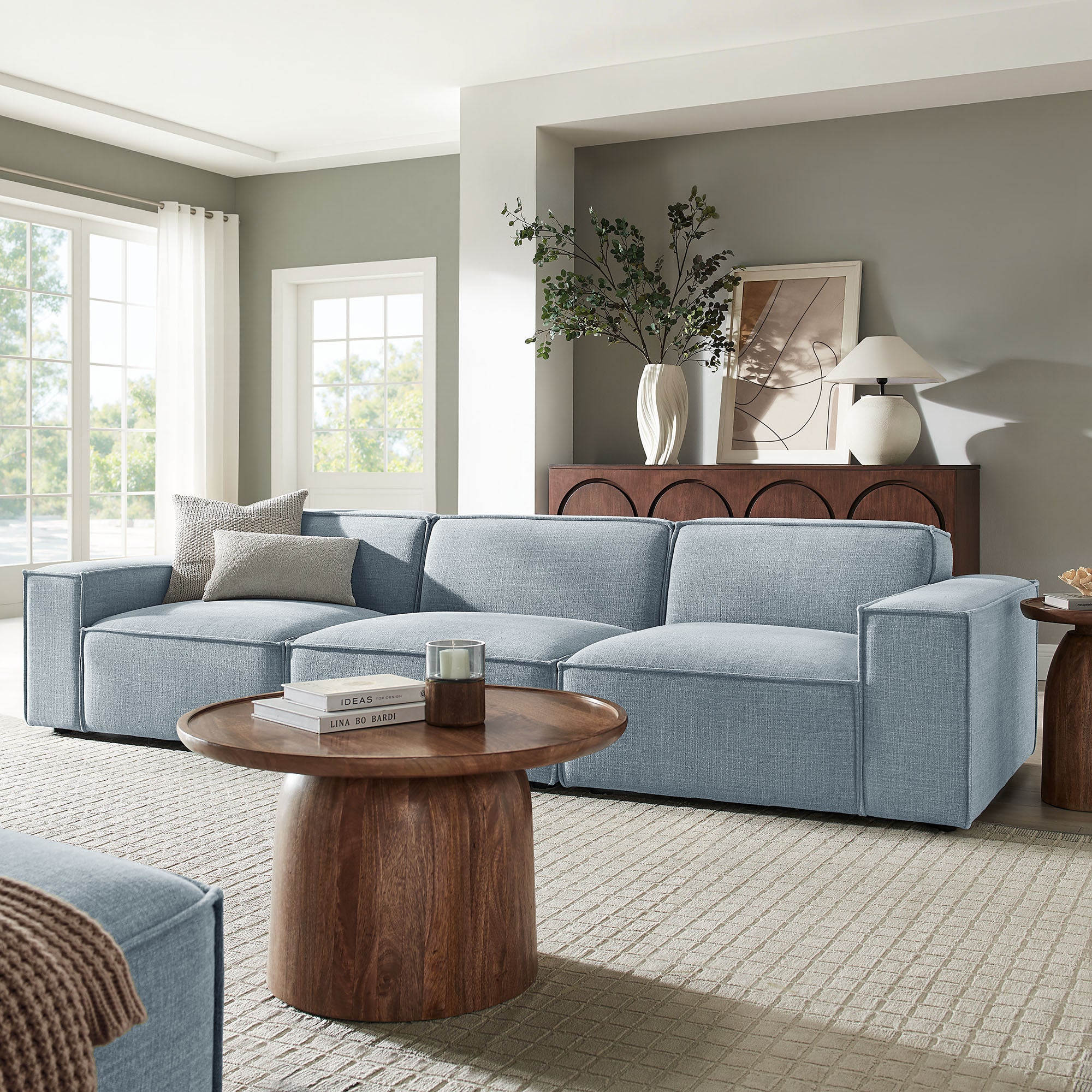 Modway EEI-7407 Restore 3-Piece Performance Fabric Upholstered Modular Sofa Set