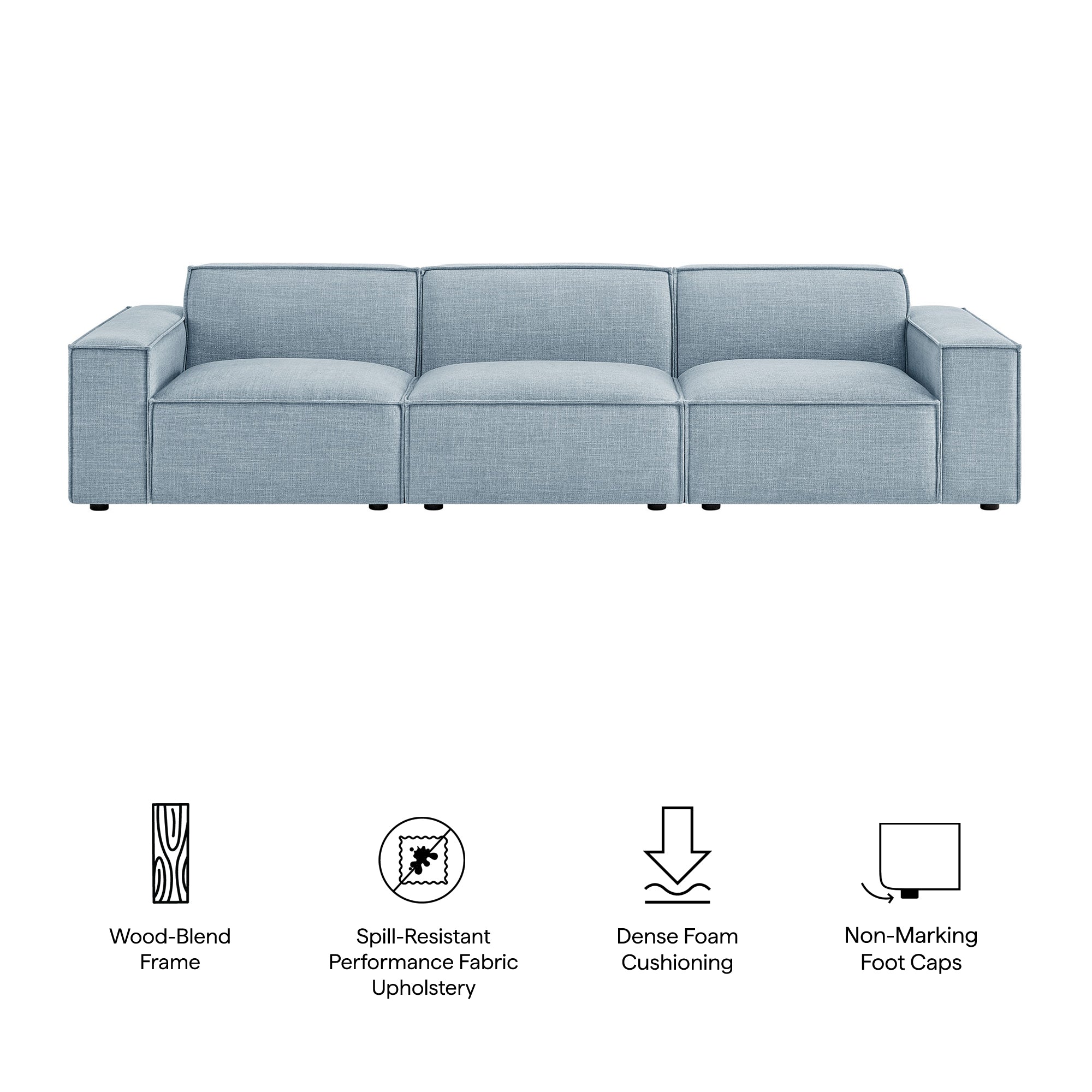 Modway EEI-7407 Restore 3-Piece Performance Fabric Upholstered Modular Sofa Set