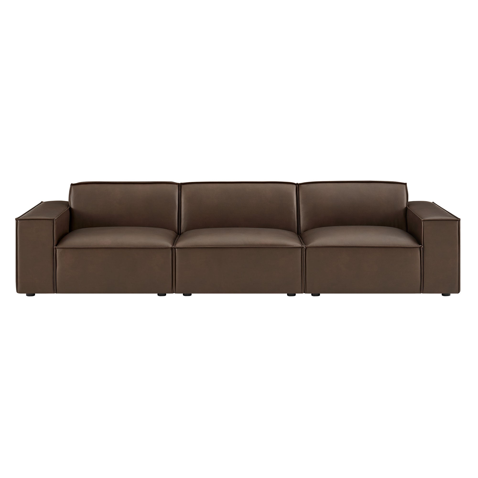 Modway EEI-7408 Restore 3-Piece Vegan Leather Modular Sofa Set