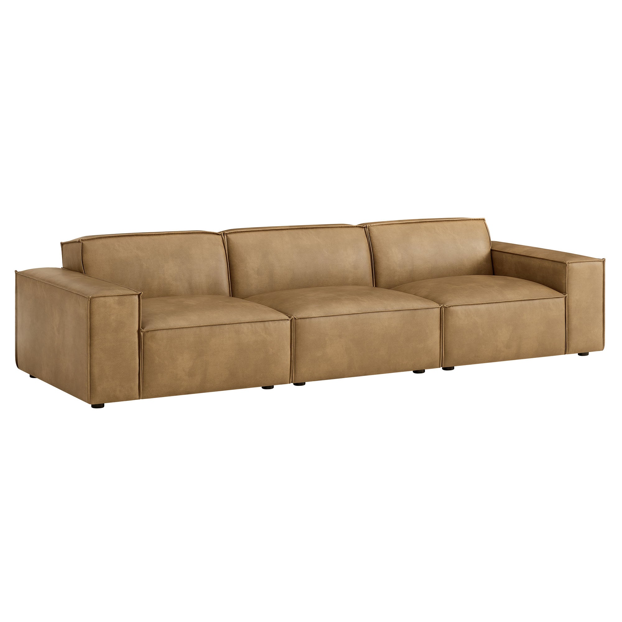 Modway EEI-7408 Restore 3-Piece Vegan Leather Modular Sofa Set