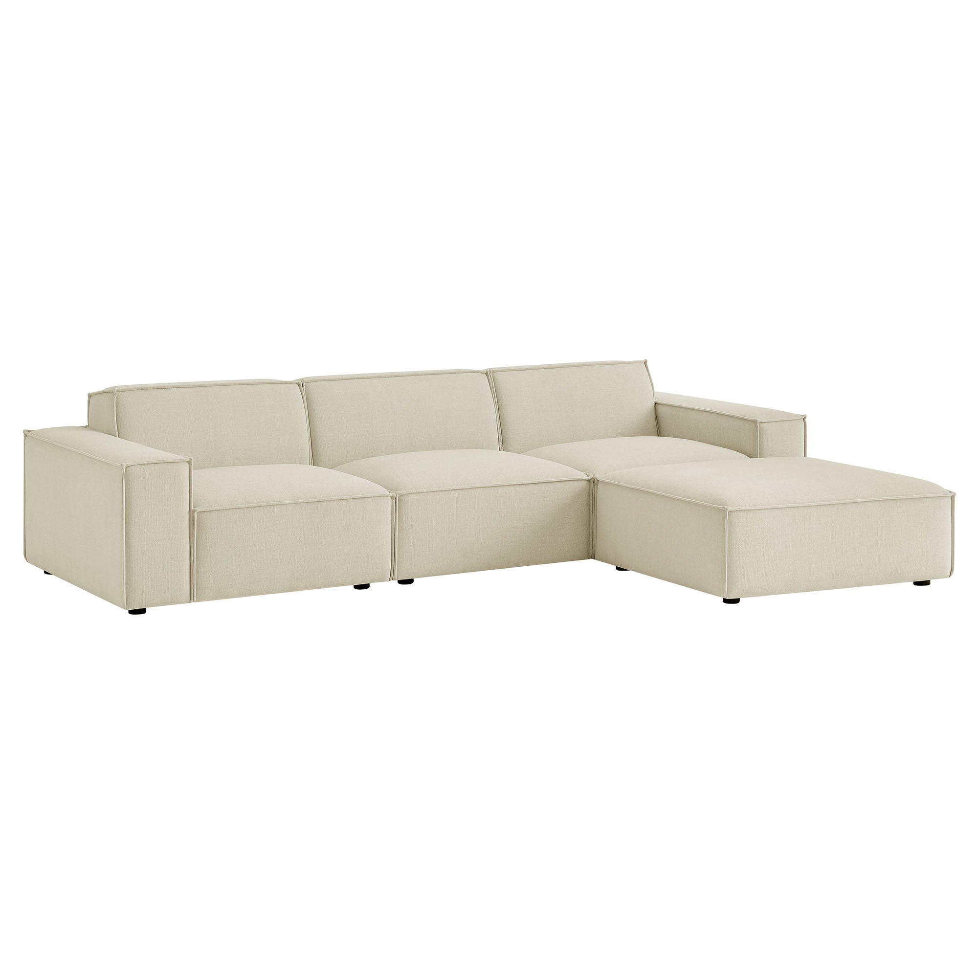 Modway EEI-7409 Restore 4-Piece Performance Fabric Upholstered Modular Sofa Set with Ottoman