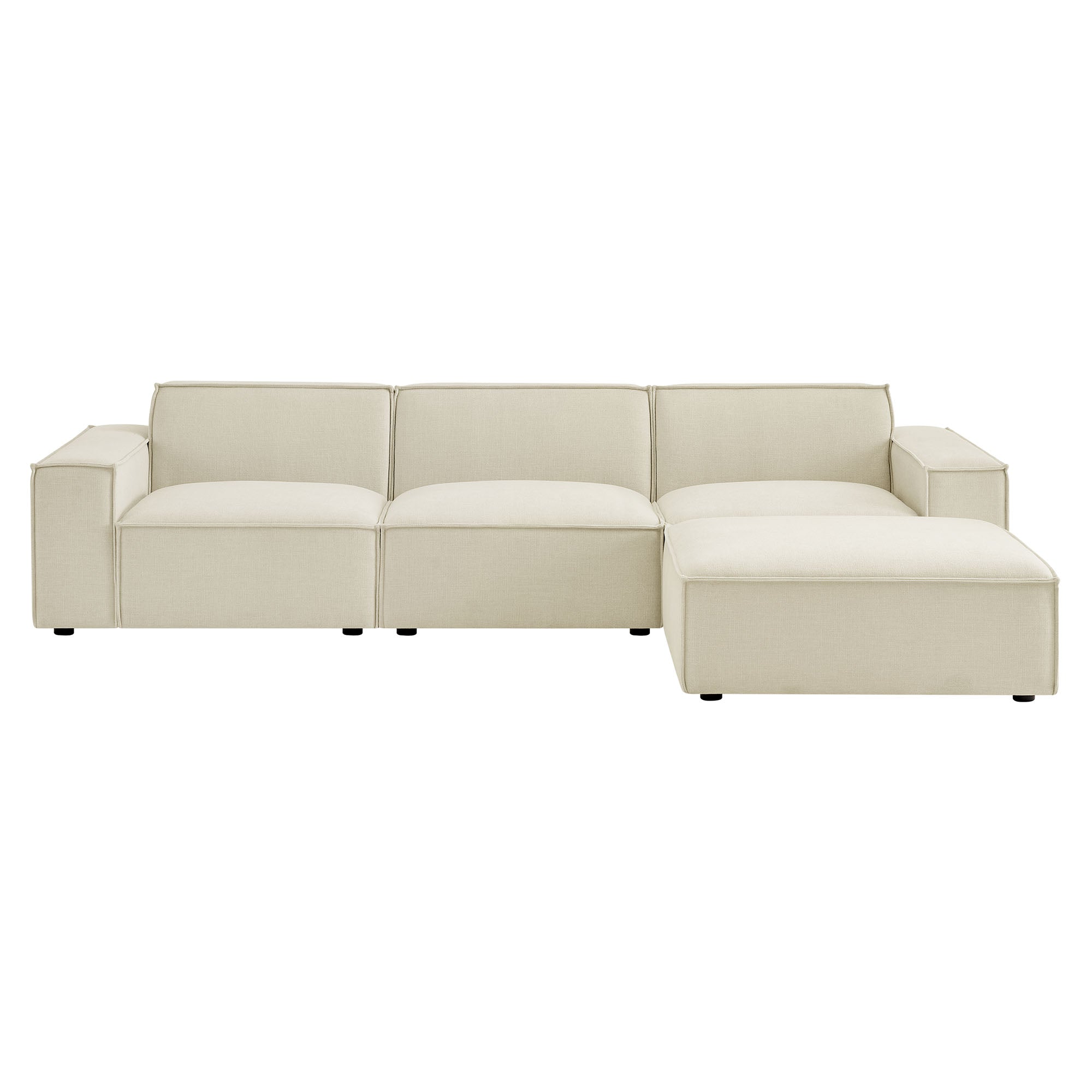 Modway EEI-7409 Restore 4-Piece Performance Fabric Upholstered Modular Sofa Set with Ottoman