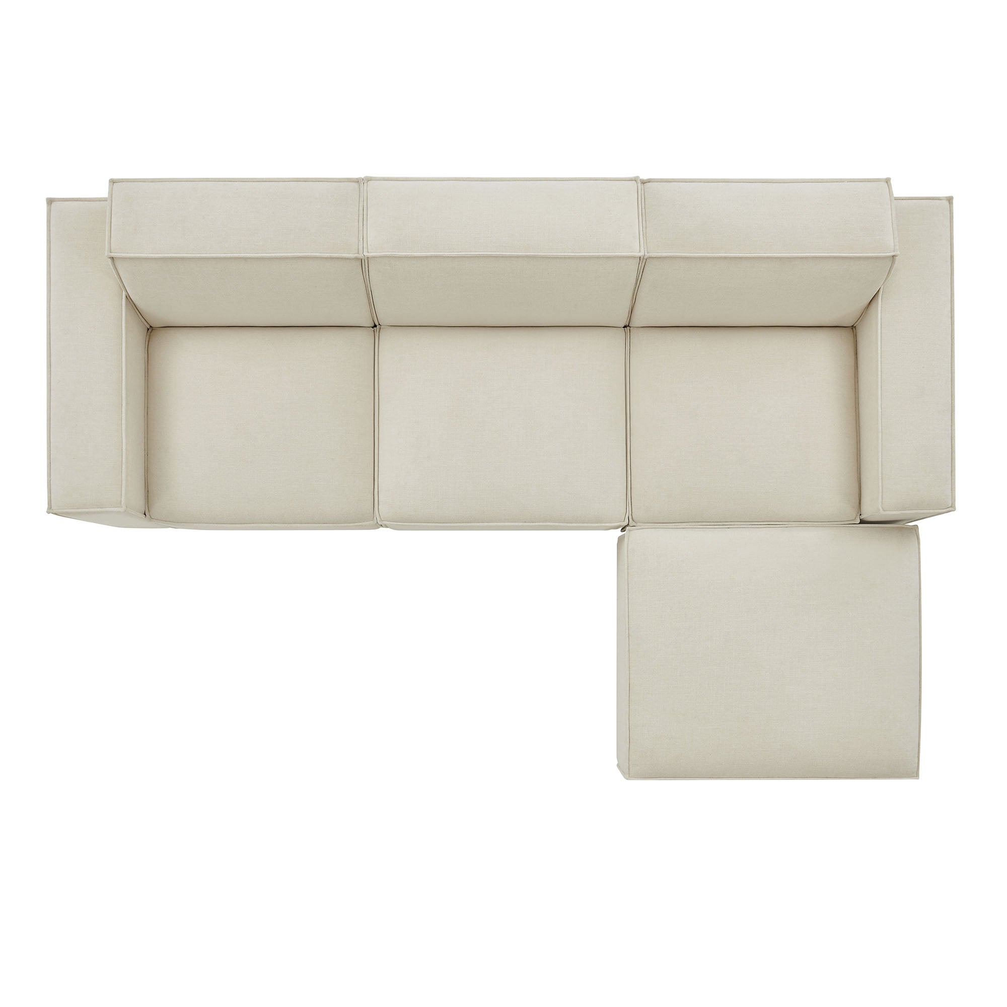 Modway EEI-7409 Restore 4-Piece Performance Fabric Upholstered Modular Sofa Set with Ottoman