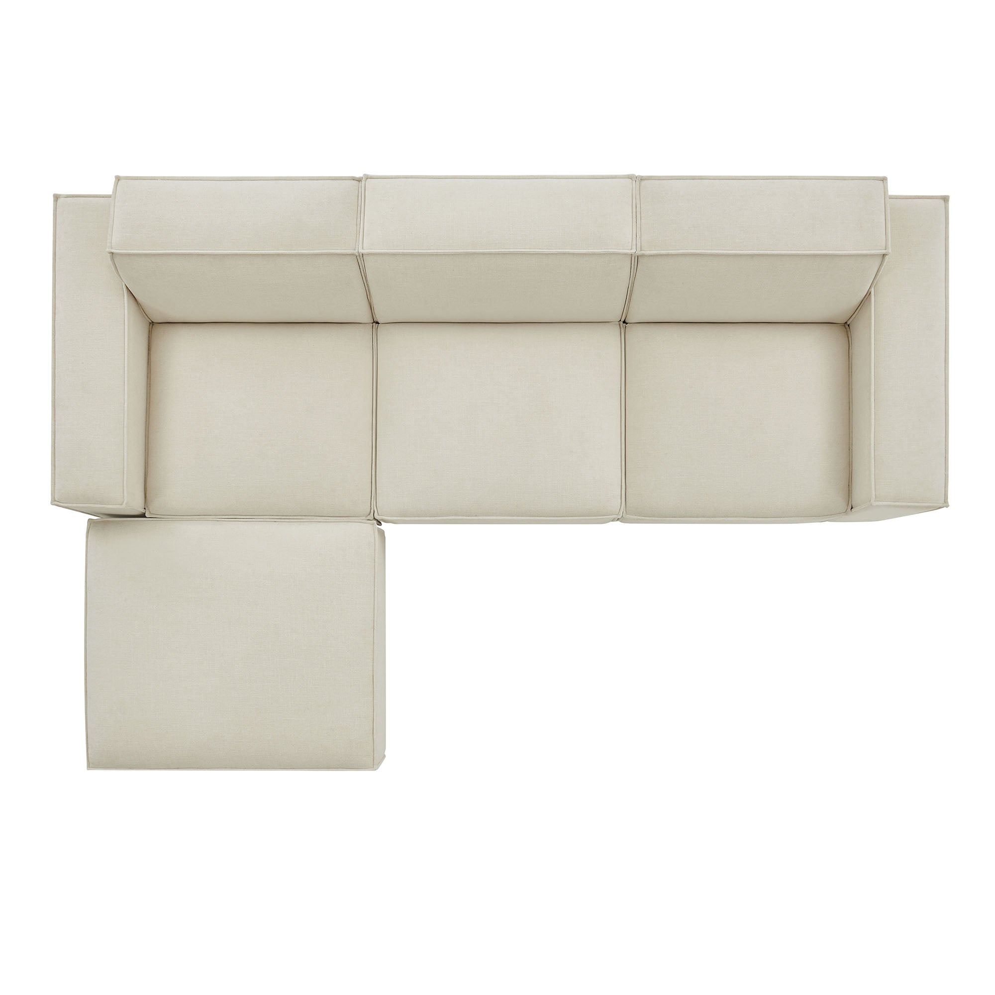 Modway EEI-7409 Restore 4-Piece Performance Fabric Upholstered Modular Sofa Set with Ottoman