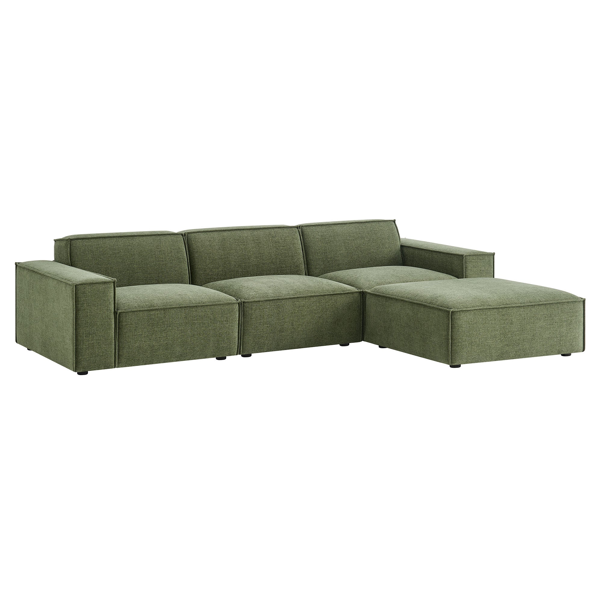 Modway EEI-7409 Restore 4-Piece Performance Fabric Upholstered Modular Sofa Set with Ottoman
