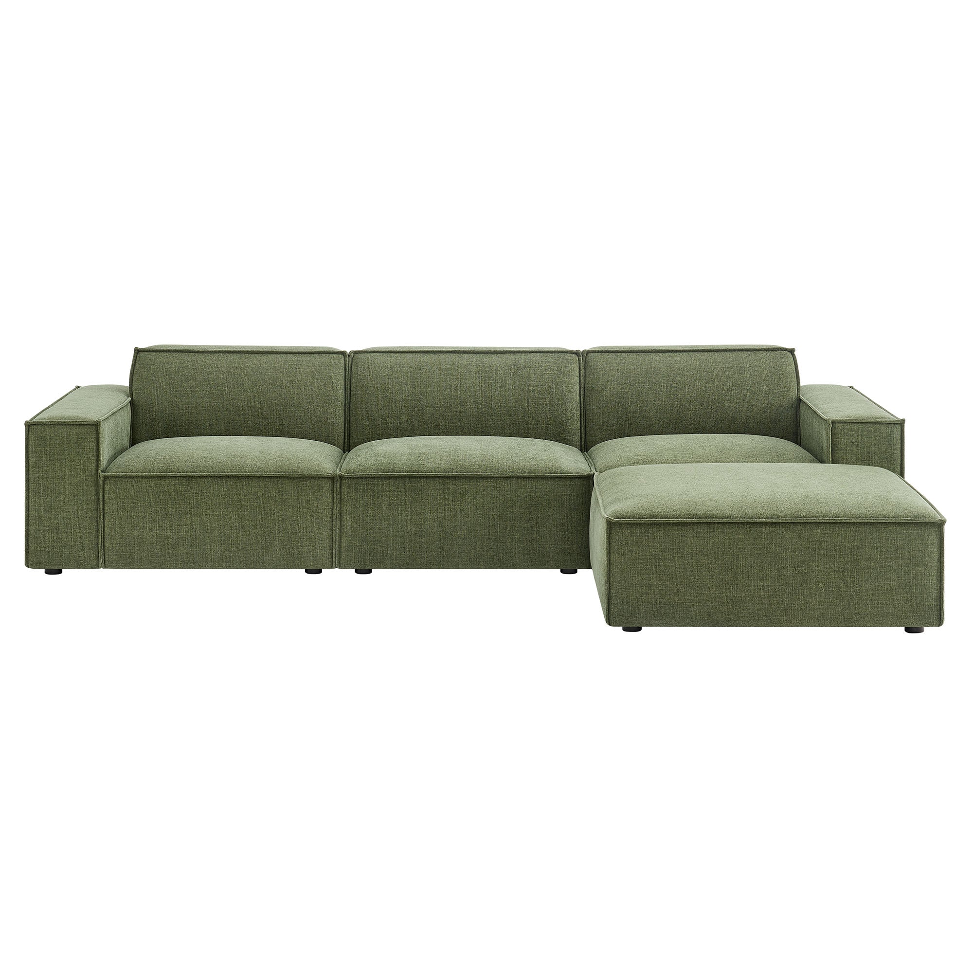 Modway EEI-7409 Restore 4-Piece Performance Fabric Upholstered Modular Sofa Set with Ottoman