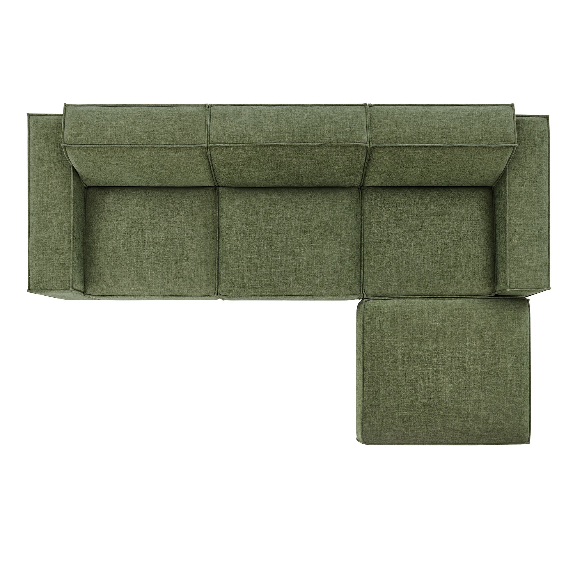 Modway EEI-7409 Restore 4-Piece Performance Fabric Upholstered Modular Sofa Set with Ottoman