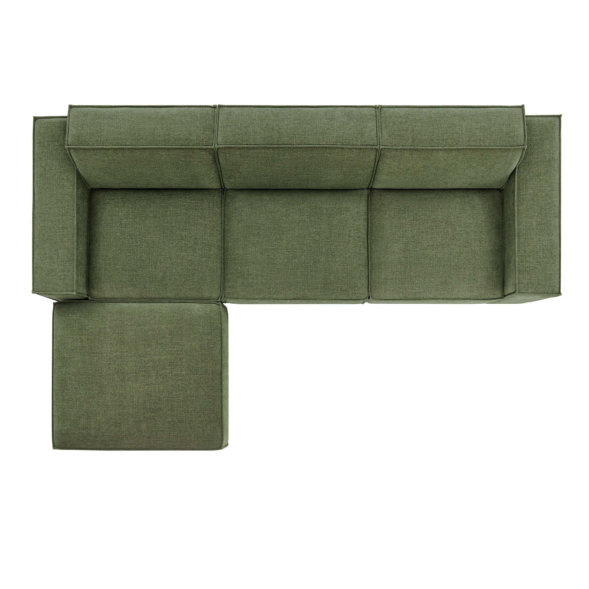 Modway EEI-7409 Restore 4-Piece Performance Fabric Upholstered Modular Sofa Set with Ottoman