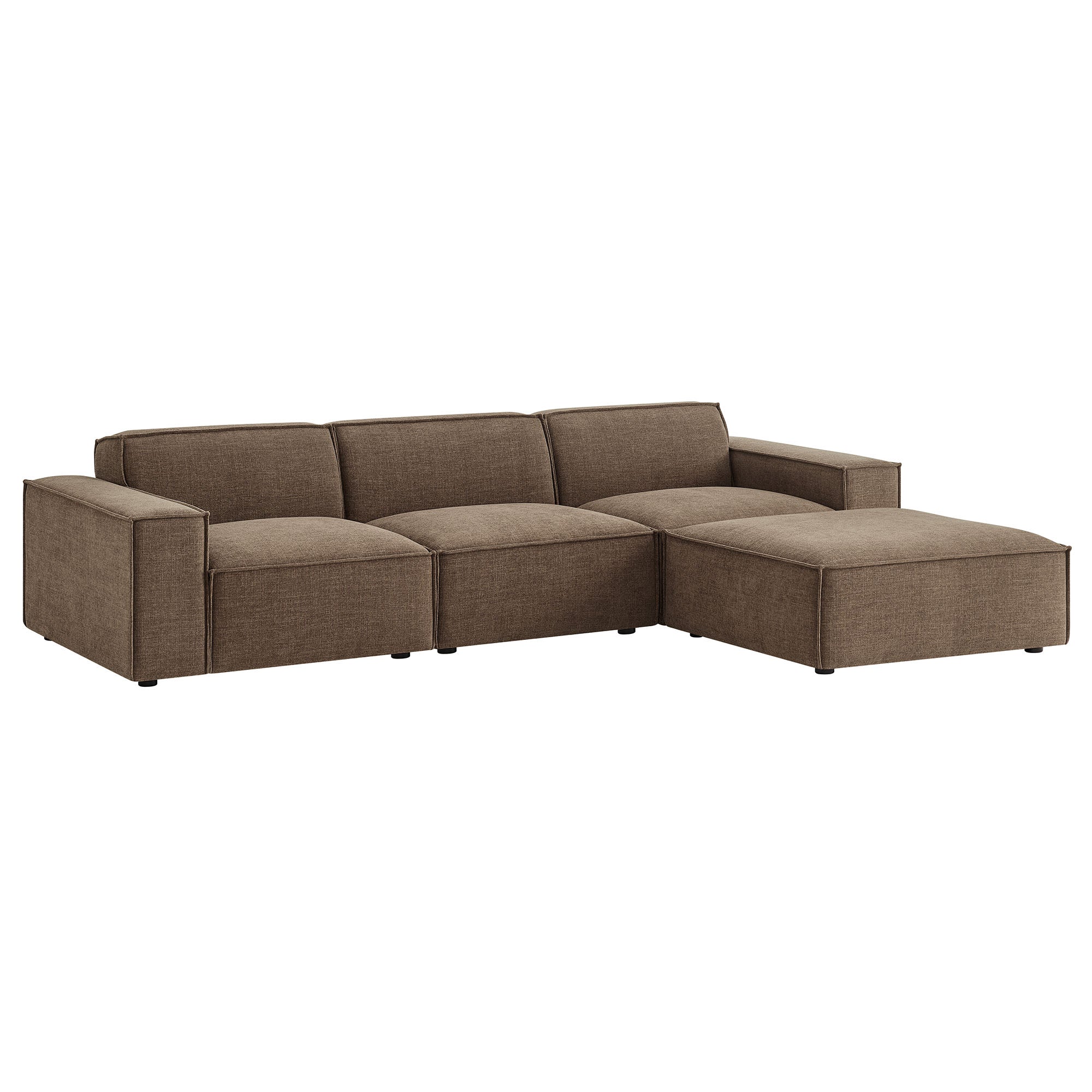 Modway EEI-7409 Restore 4-Piece Performance Fabric Upholstered Modular Sofa Set with Ottoman