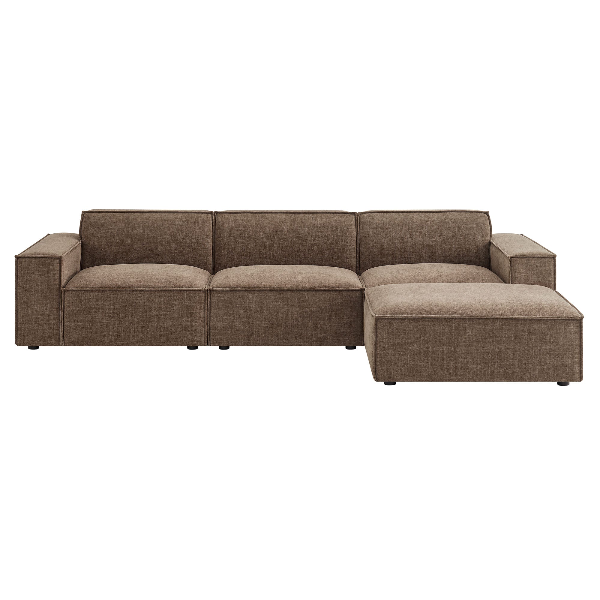 Modway EEI-7409 Restore 4-Piece Performance Fabric Upholstered Modular Sofa Set with Ottoman
