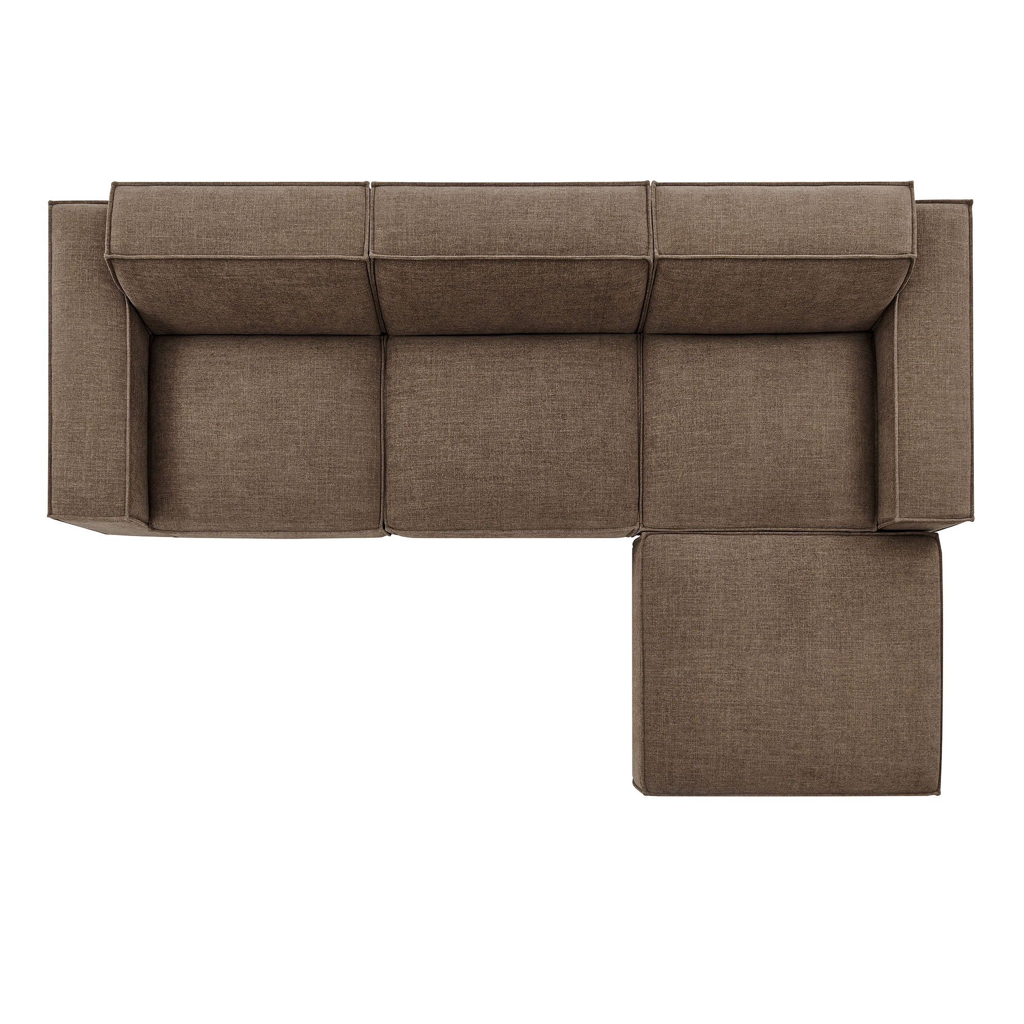 Modway EEI-7409 Restore 4-Piece Performance Fabric Upholstered Modular Sofa Set with Ottoman