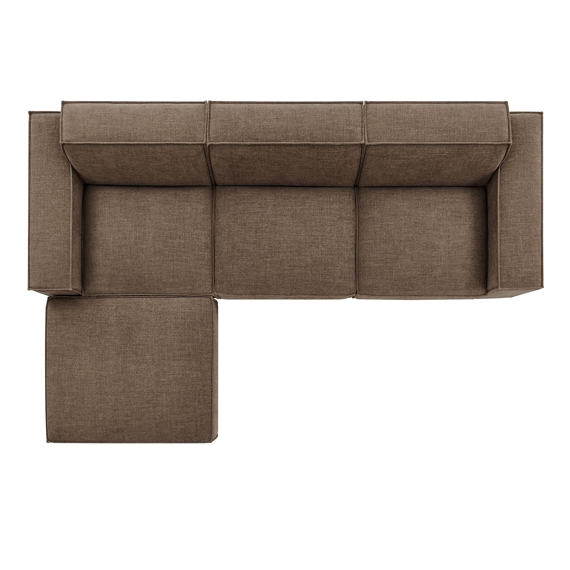 Modway EEI-7409 Restore 4-Piece Performance Fabric Upholstered Modular Sofa Set with Ottoman