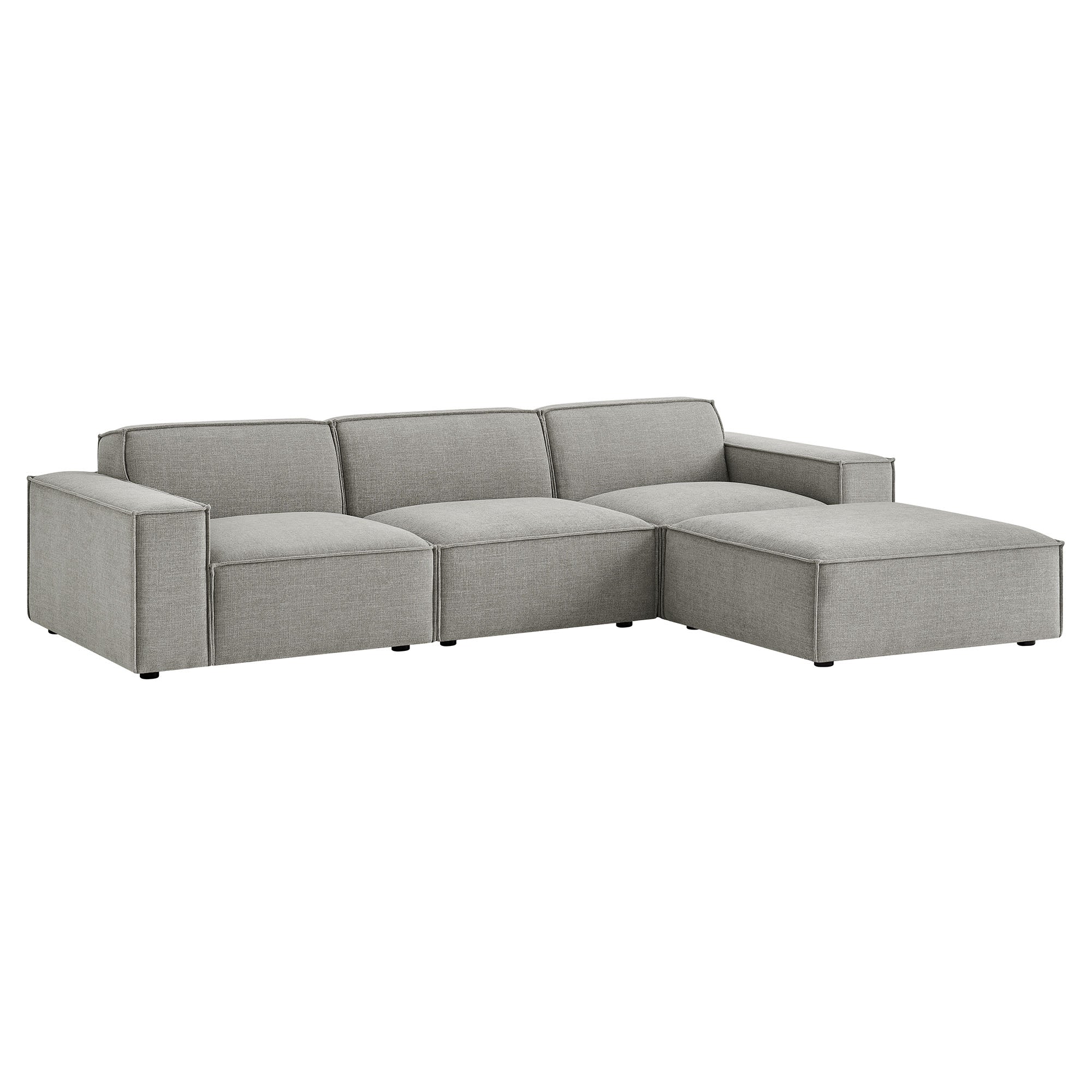 Modway EEI-7409 Restore 4-Piece Performance Fabric Upholstered Modular Sofa Set with Ottoman