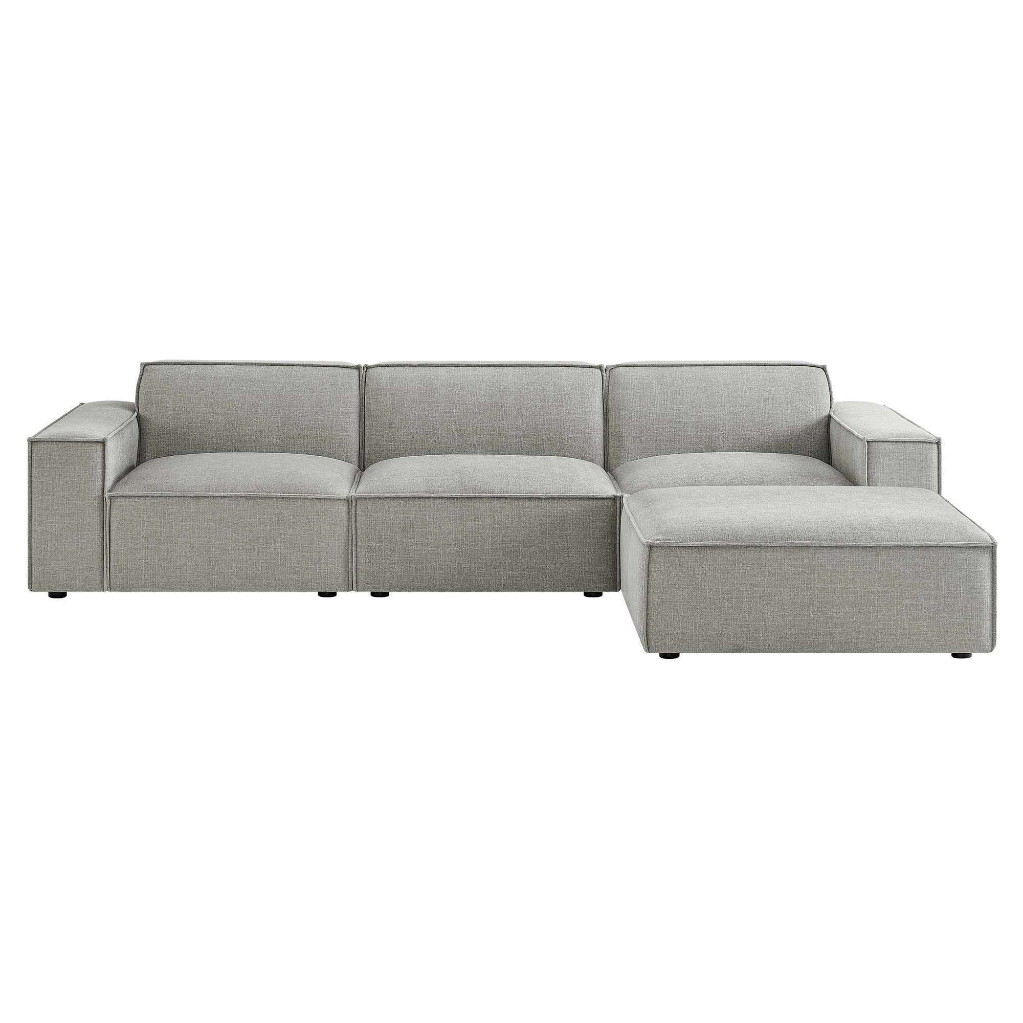 Modway EEI-7409 Restore 4-Piece Performance Fabric Upholstered Modular Sofa Set with Ottoman