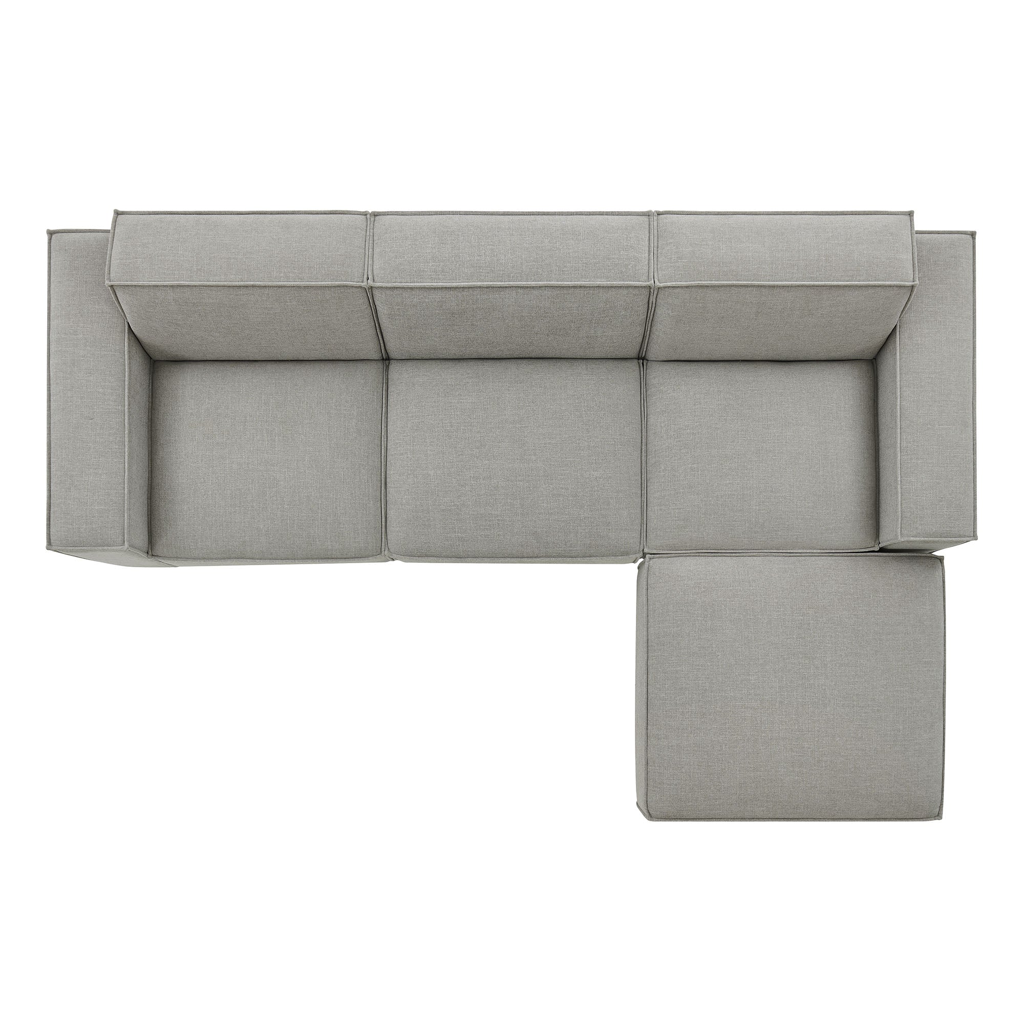 Modway EEI-7409 Restore 4-Piece Performance Fabric Upholstered Modular Sofa Set with Ottoman